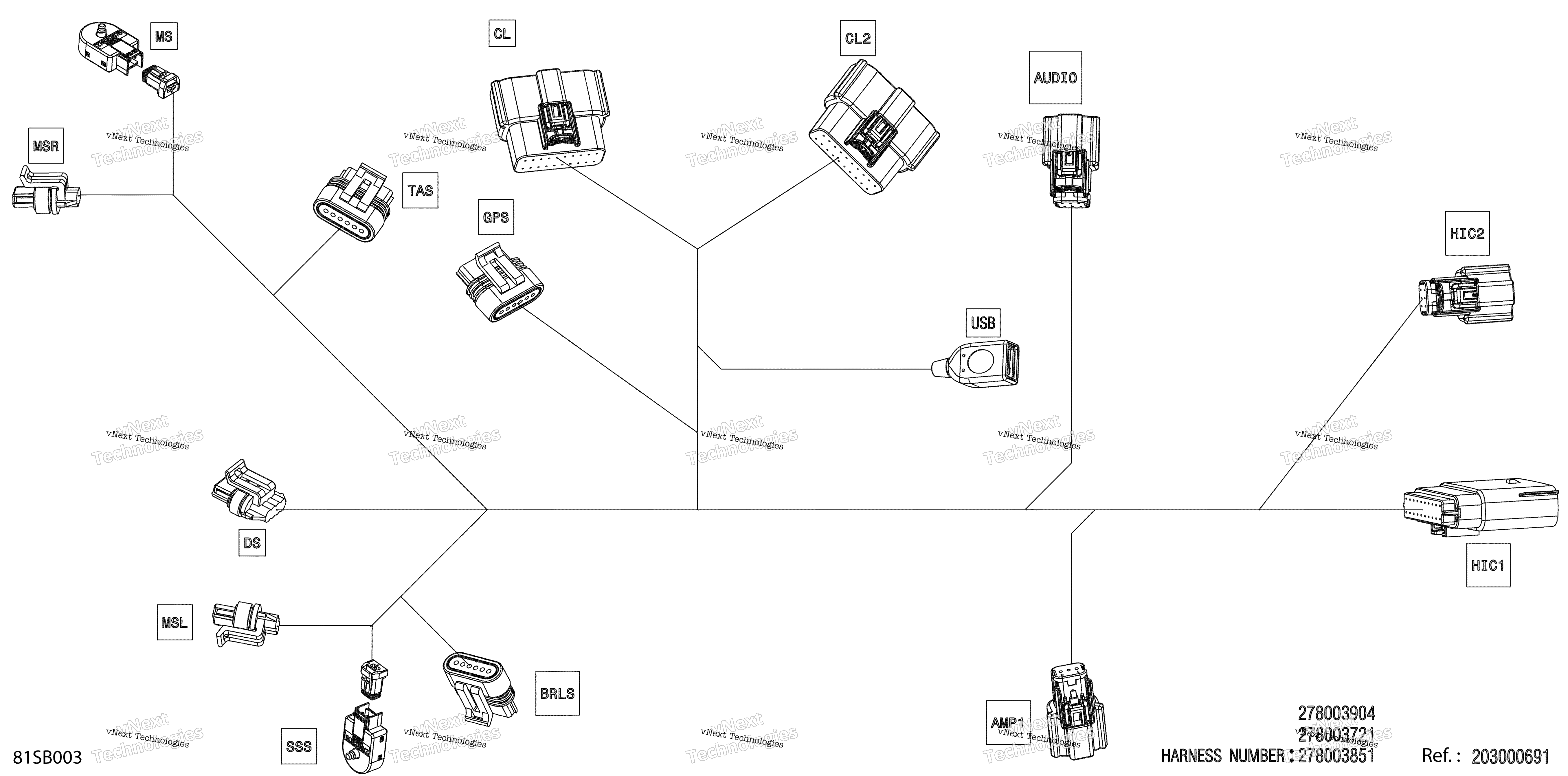 Электрооборудование - Steering Wiring Harness - 278003904 - Model With Vip High End