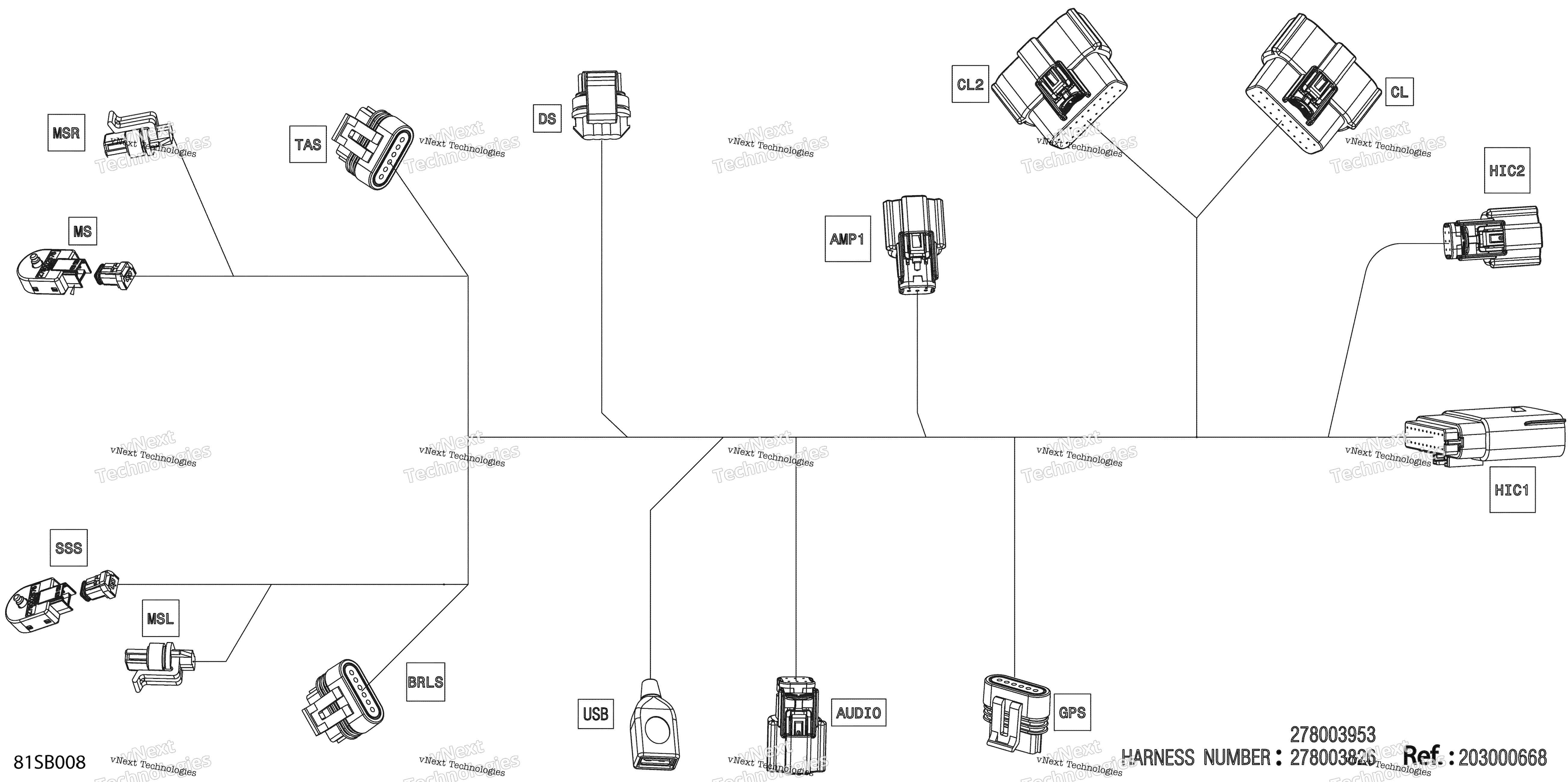 Электрооборудование - Steering Wiring Harness - 278003953 - Model With Vip High End