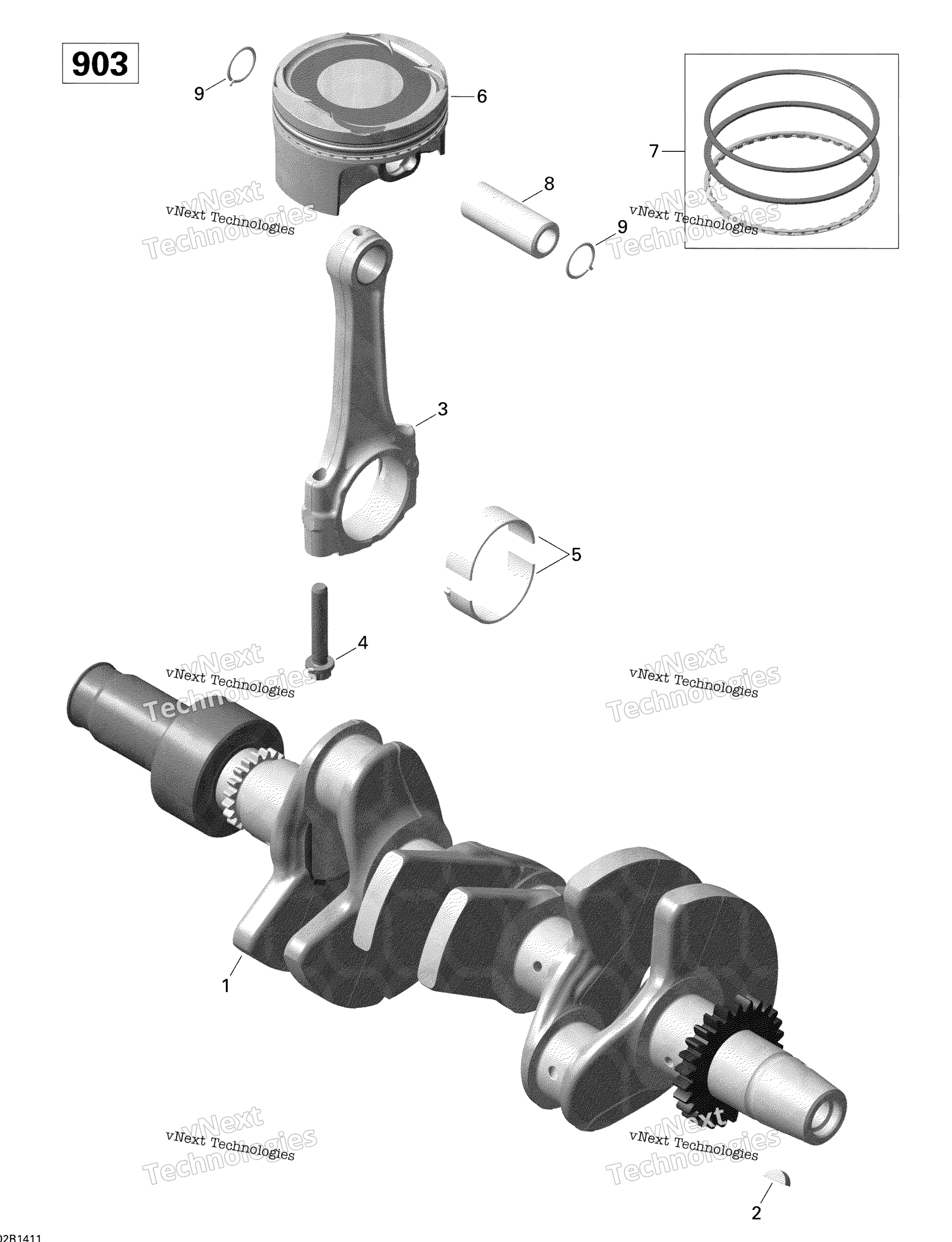 Коленчатый вал And Pistons