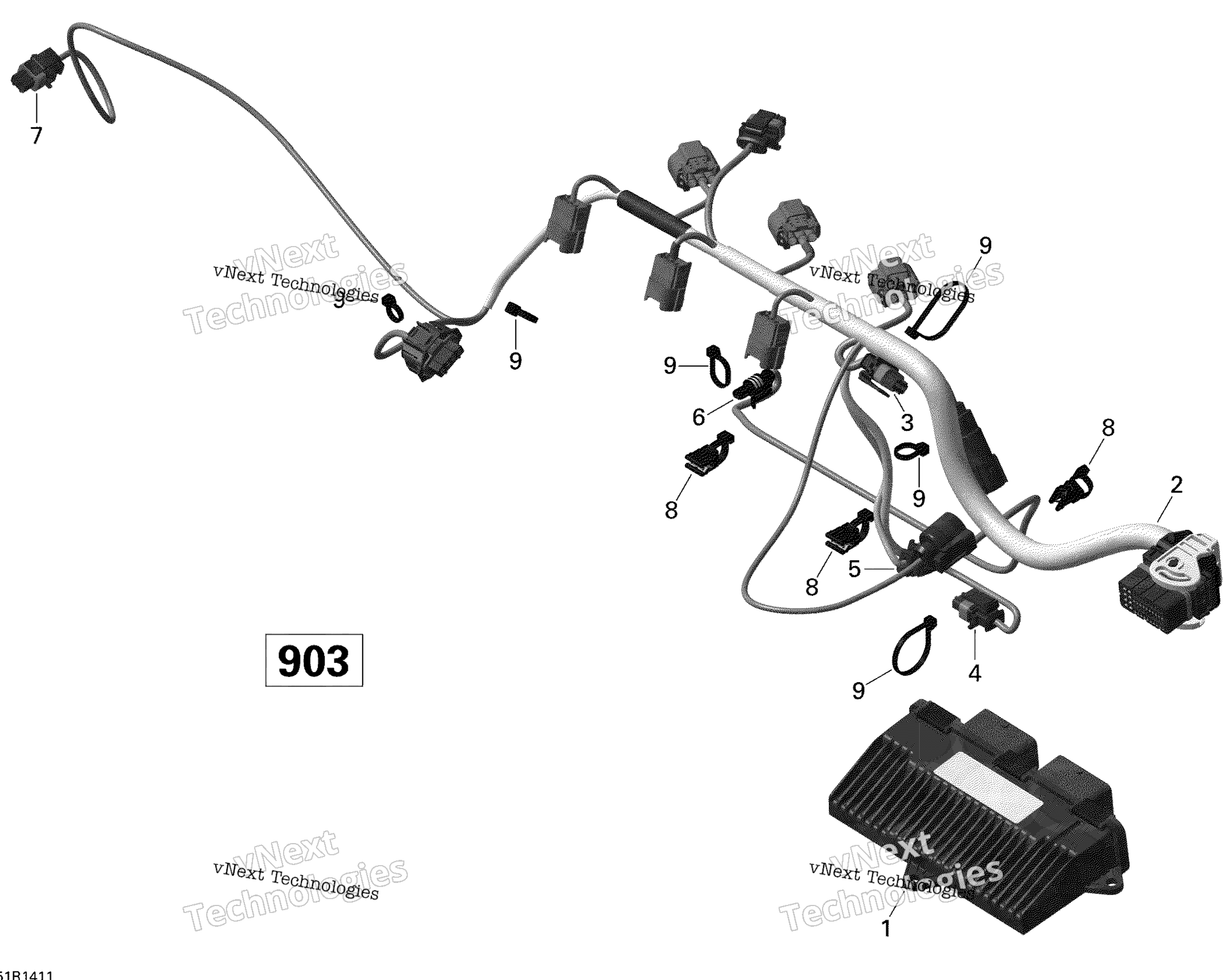 Двигатель Harness And Electronic Module Ace 900 Ho