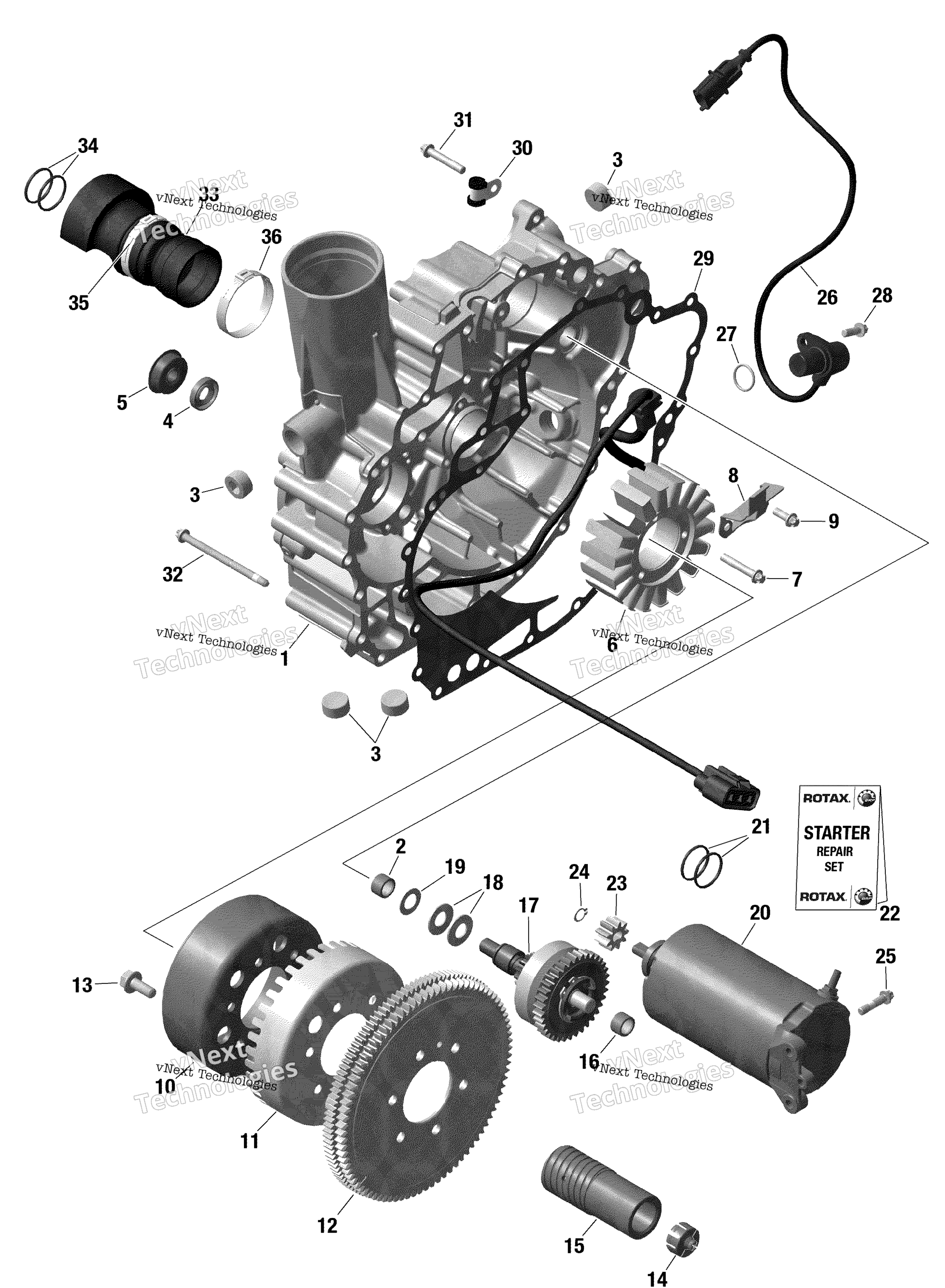 Rotax Magneto и Electric Starter No Idf