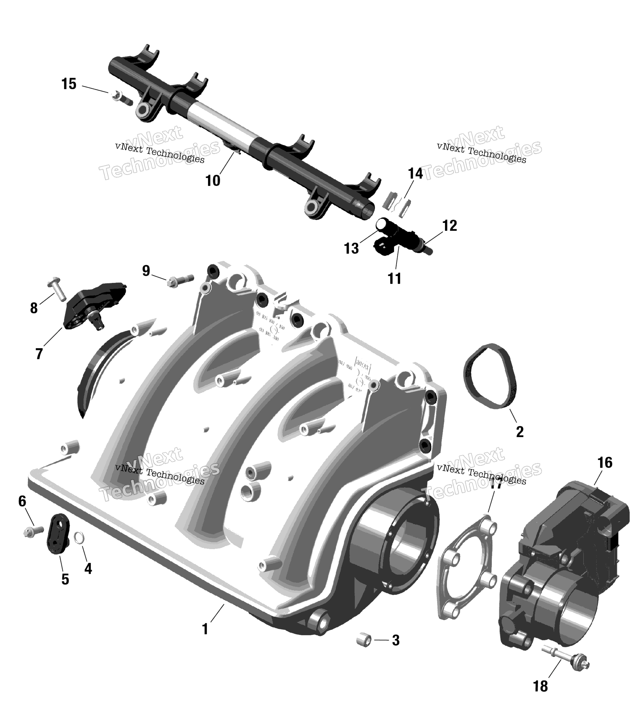 Rotax Воздушный впуск коллектор и Throttle кузов
