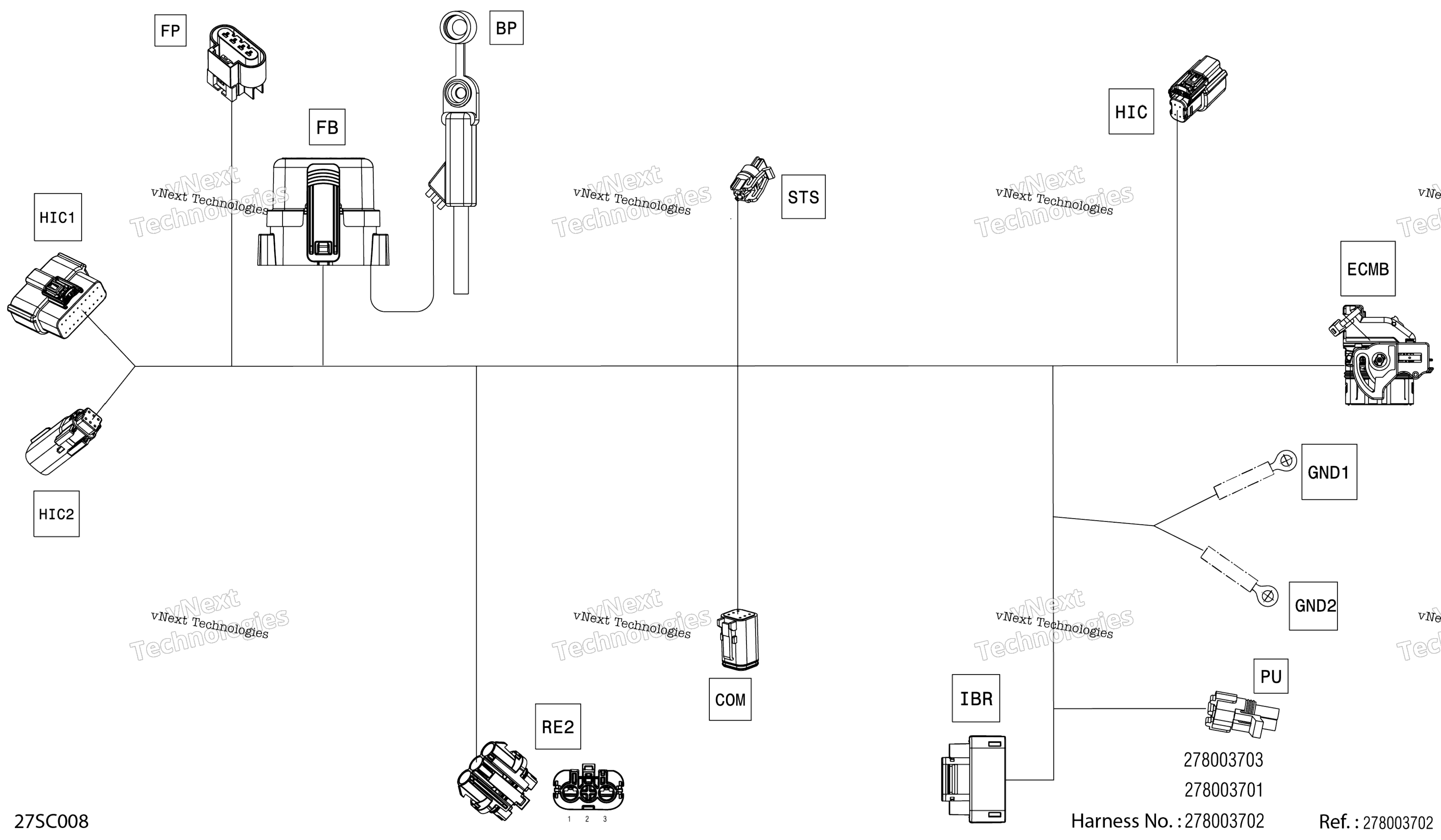 Электрооборудование - Main Harness - 278003702 - Model Without Ibr