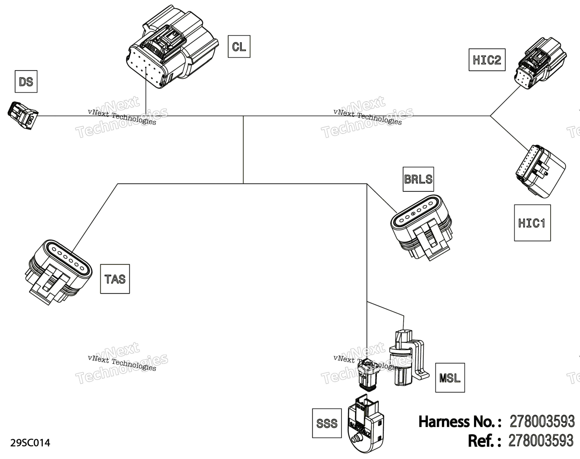 Электрооборудование - Steering Wiring Harness - 278003593