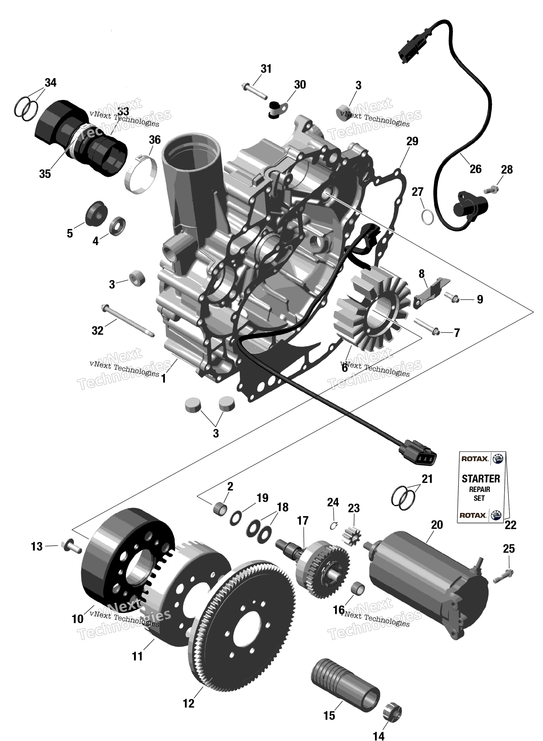 Rotax Magneto и Electric Starter With Idf