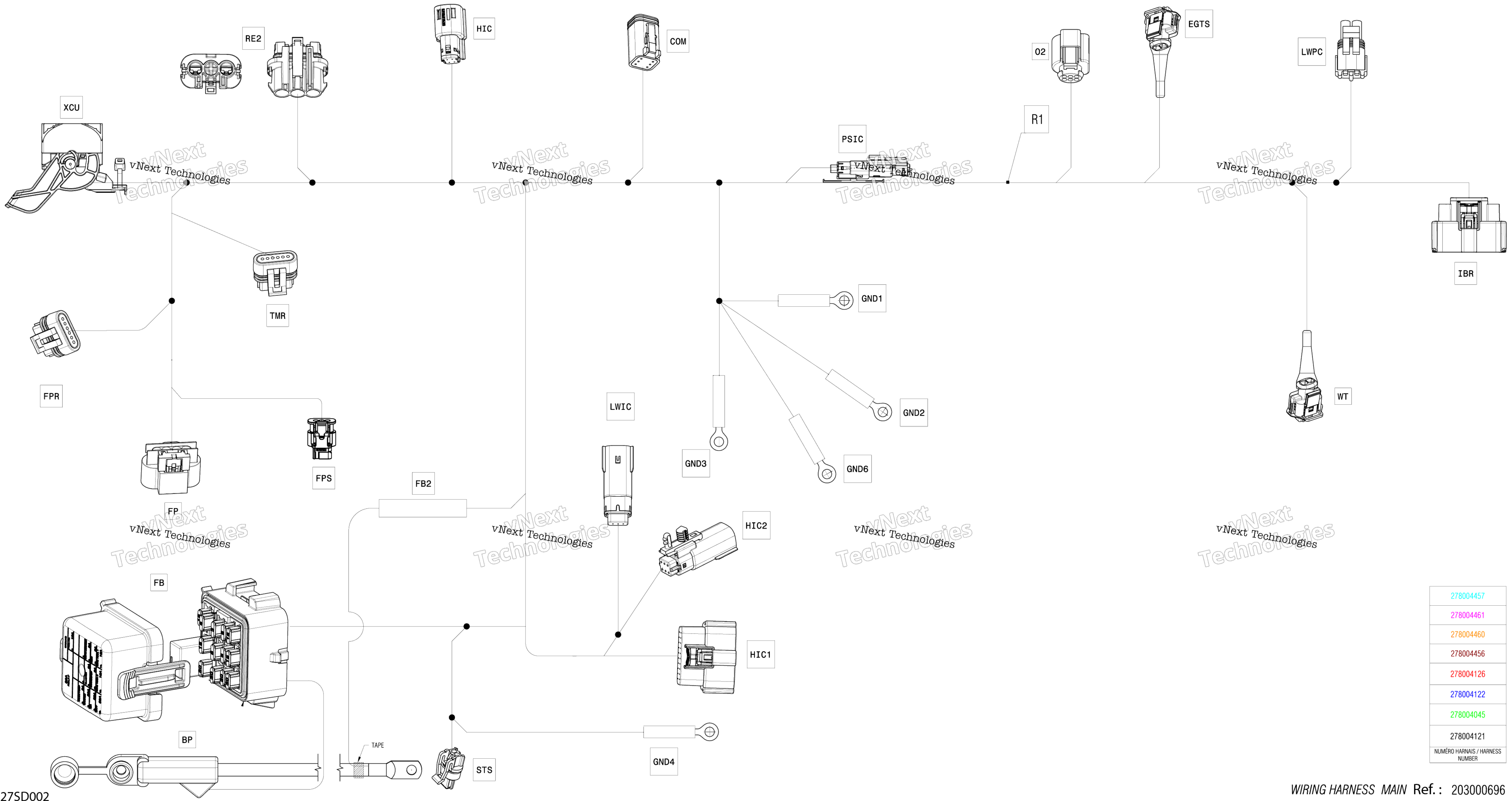 Электрооборудование - Main Harness - 278004121