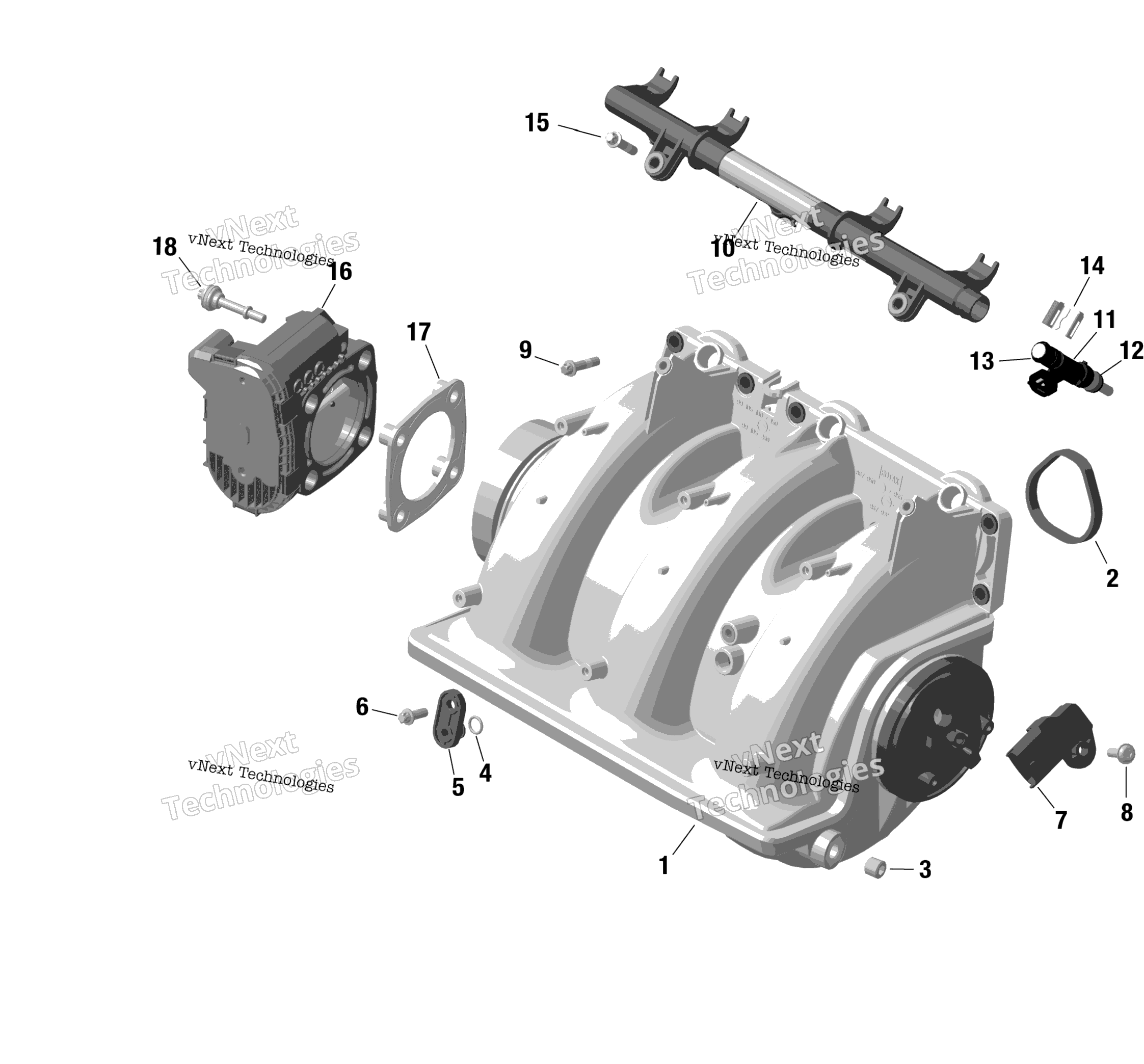 Rotax Воздушный впуск коллектор и Throttle кузов