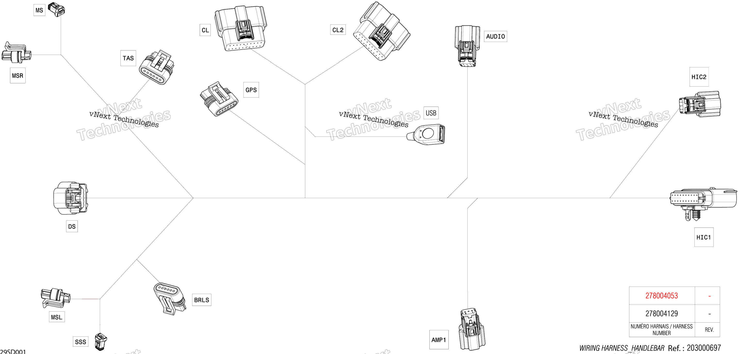 Электрооборудование - Steering Wiring Harness - 278004053