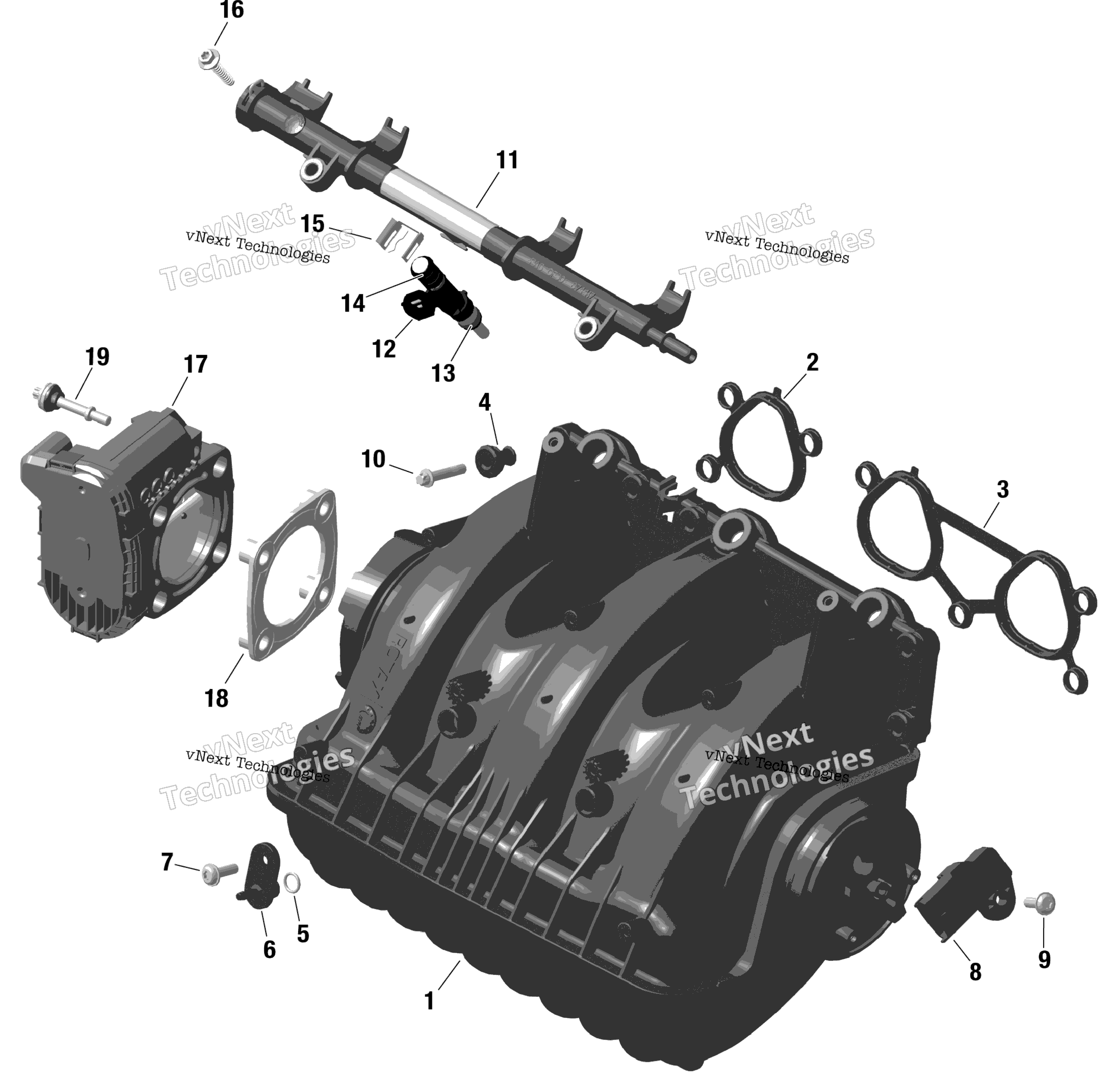 Rotax Воздушный впуск коллектор и Throttle кузов