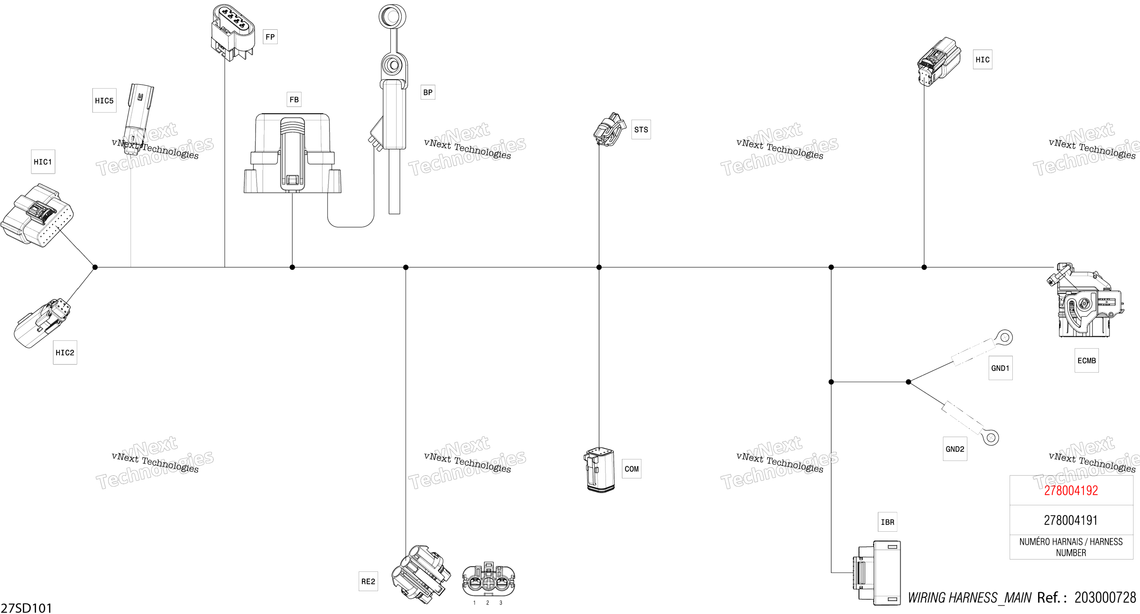 Электрооборудование - Main Harness - 278004192