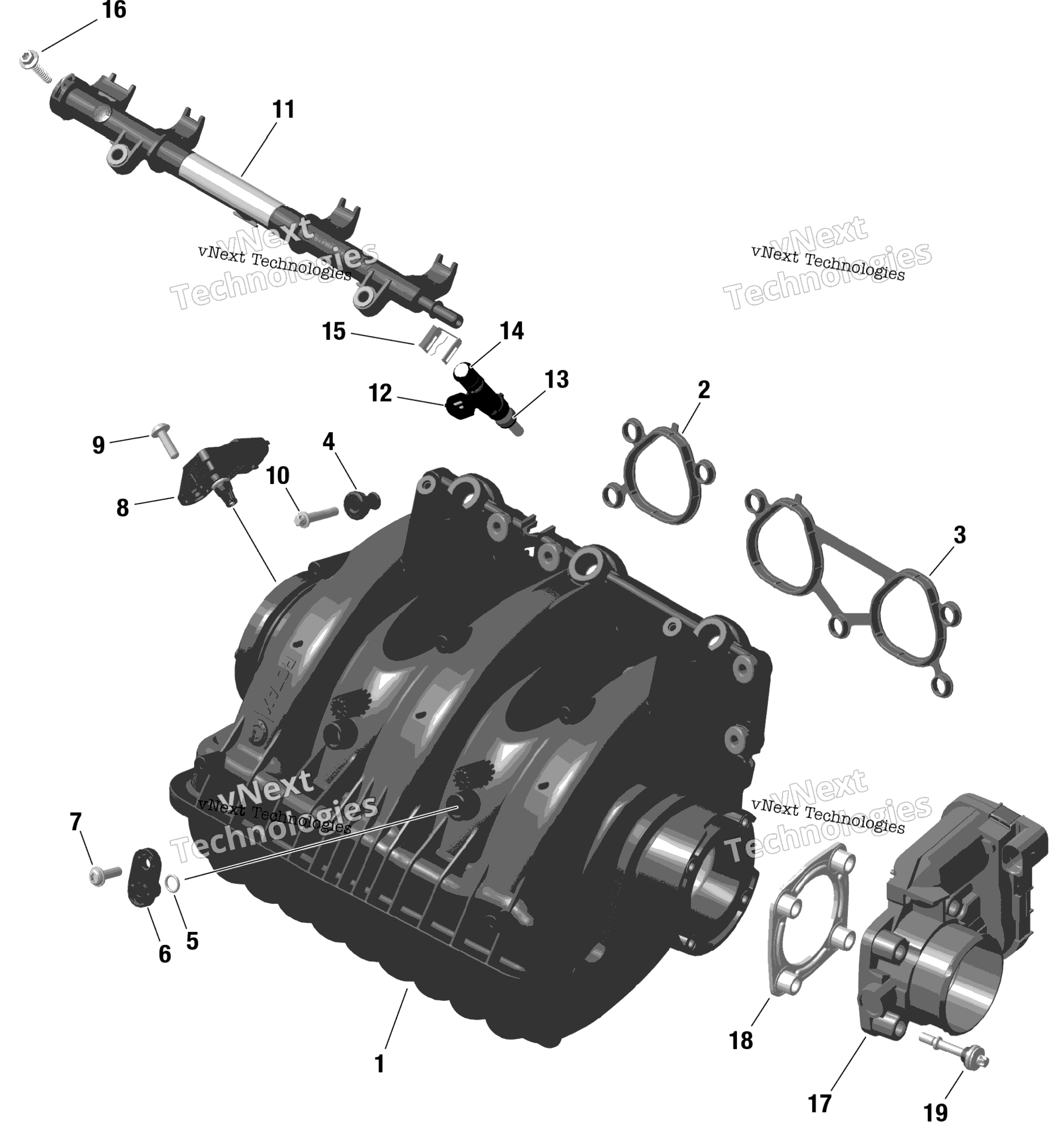 Rotax Воздушный впуск коллектор и Throttle кузов