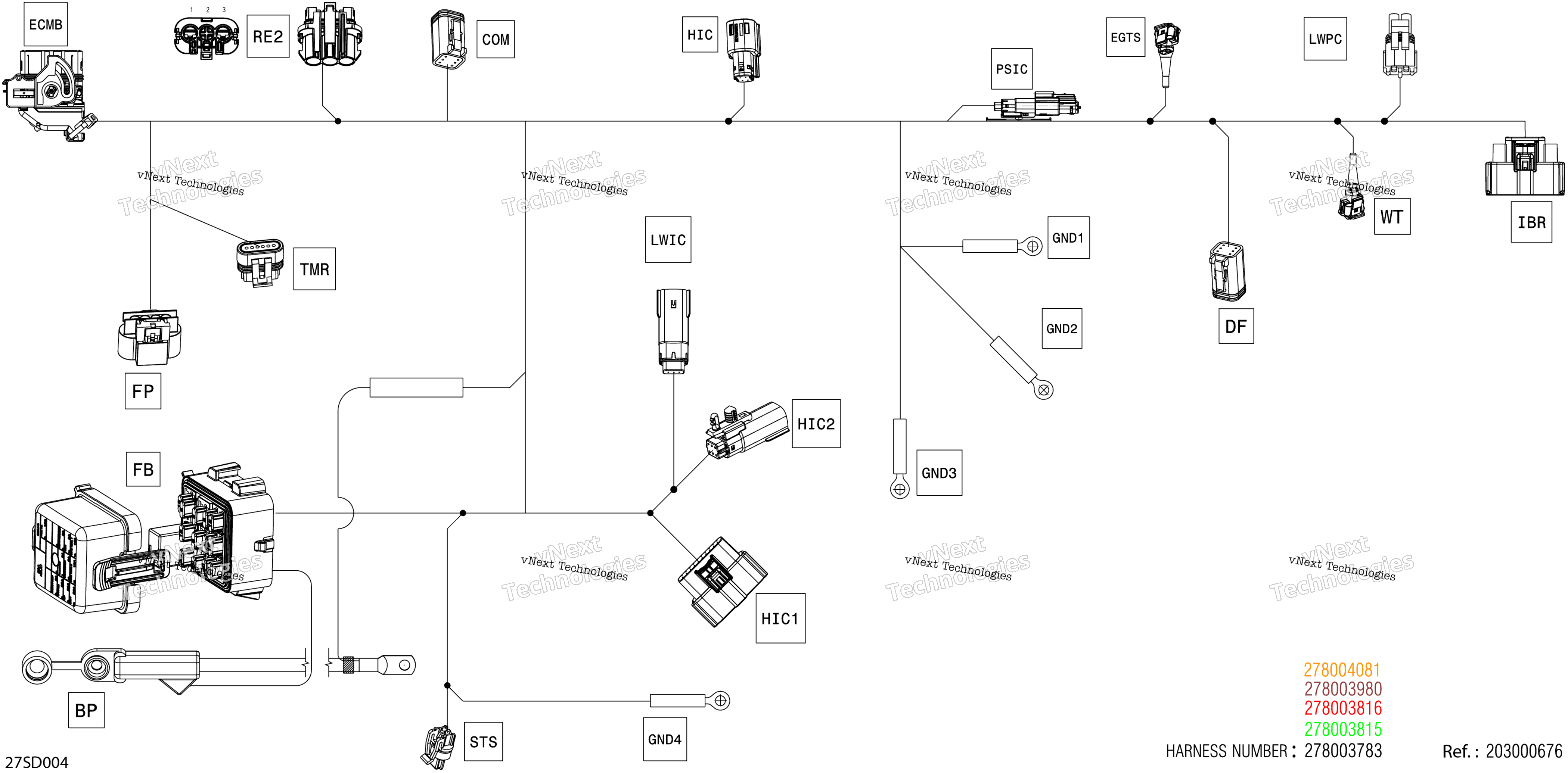 Электрооборудование - Main Harness - 278003815