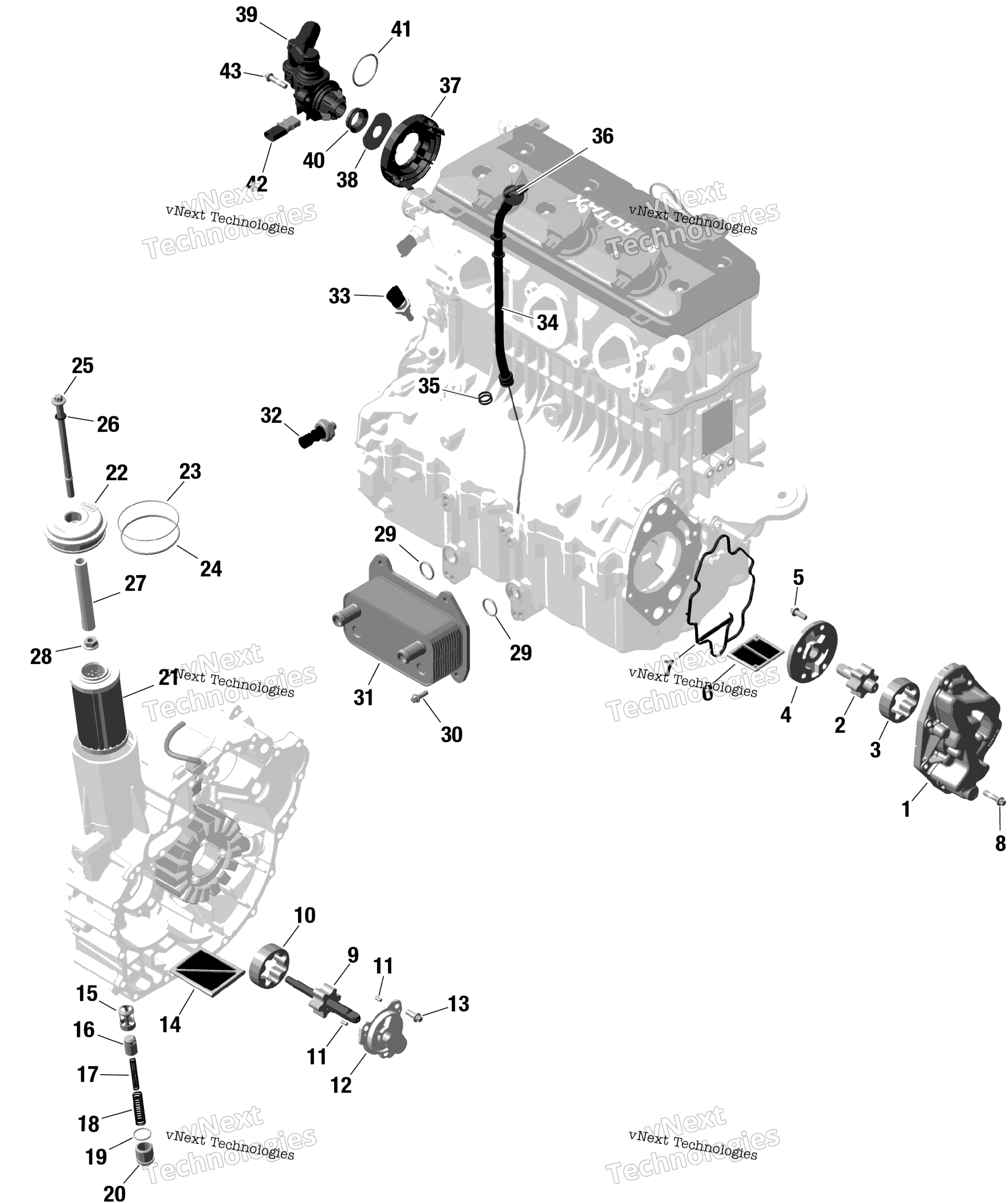 Rotax двигатель Lubrication
