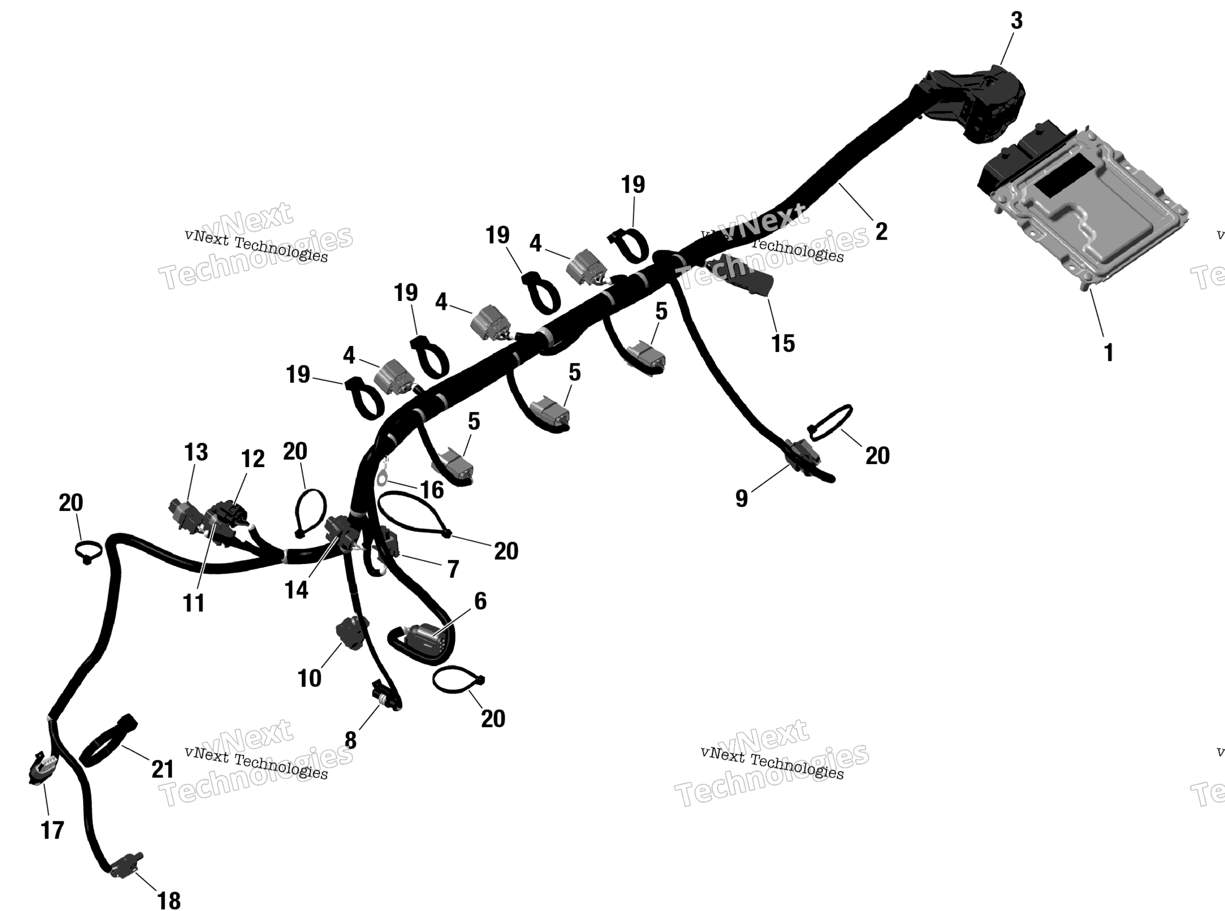 Rotax двигатель жгут и Electronic модуль