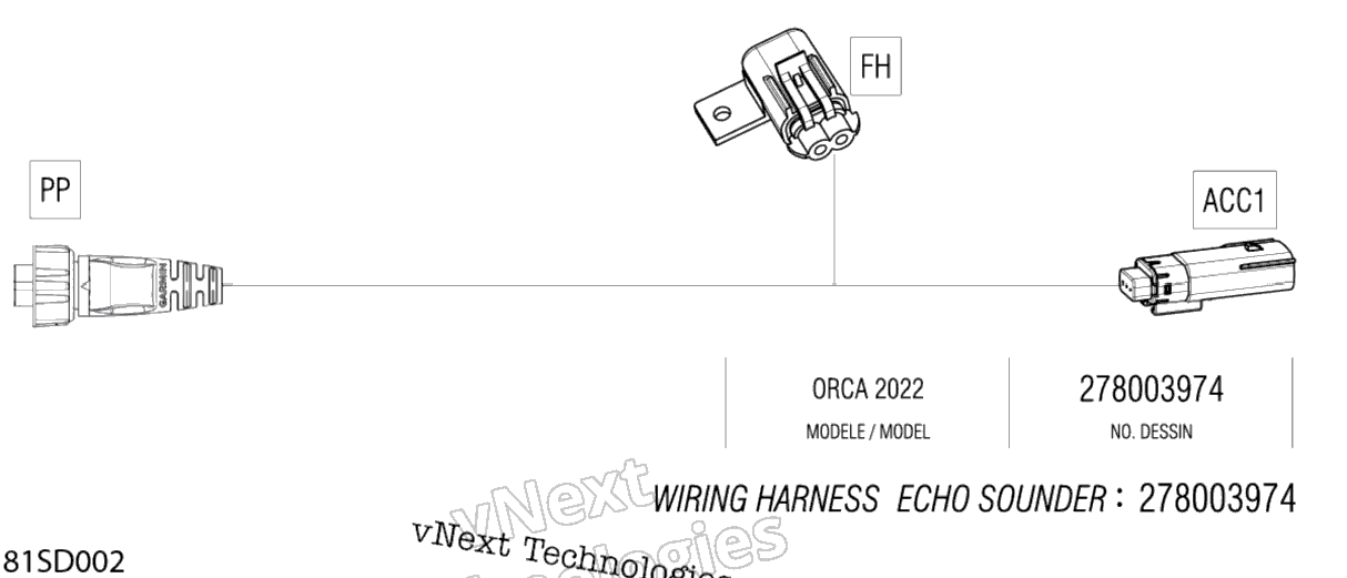 Электрооборудование - Echo Sounder Wiring Harness - 278003974