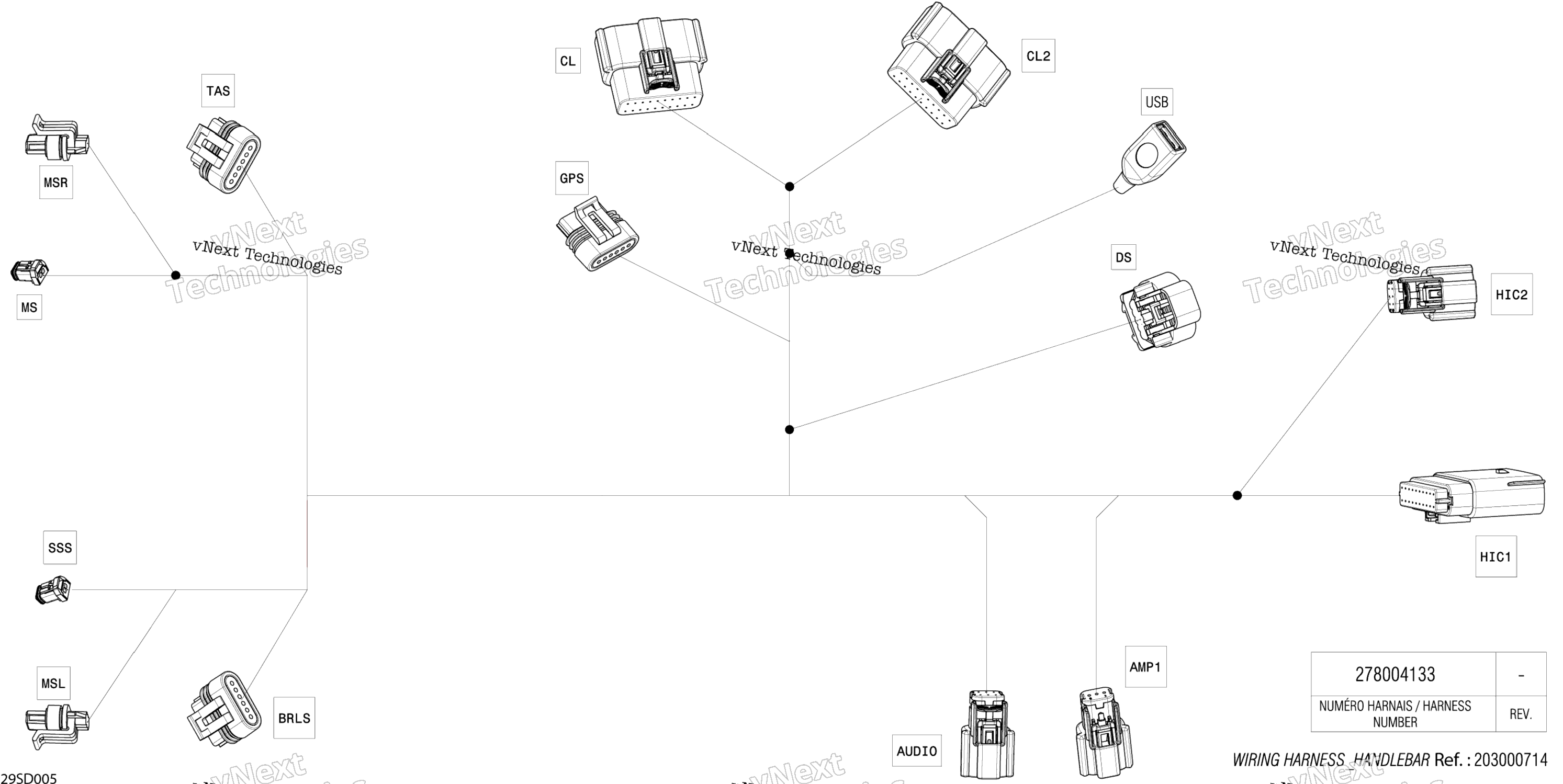 Электрооборудование - Steering Wiring Harness - 278004133