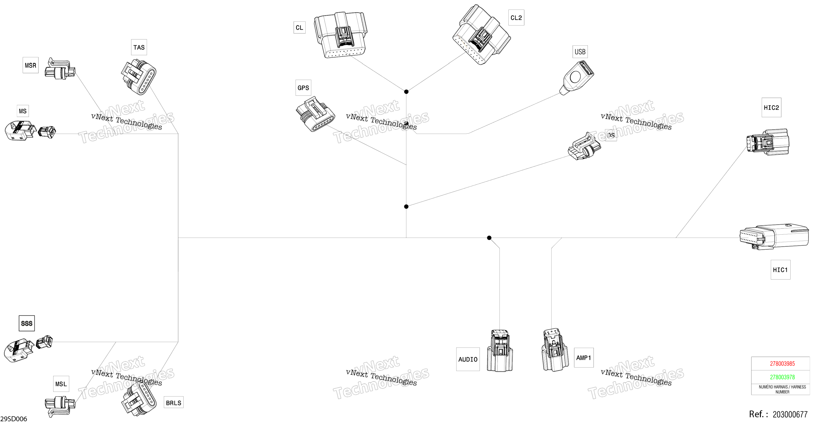 Электрооборудование - Steering Wiring Harness - 278004330