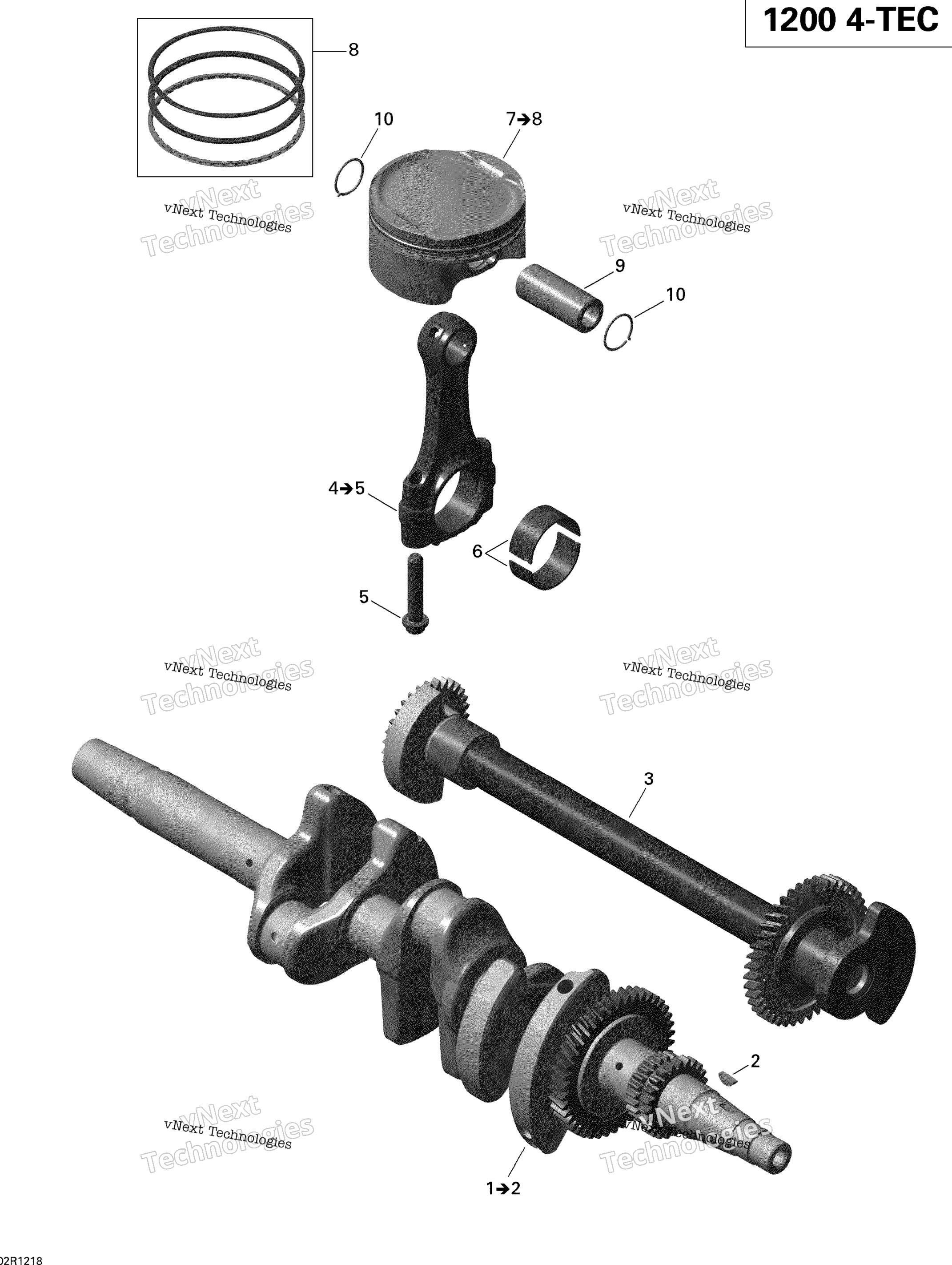 Crankshaft, Pistons и Balance Shaft