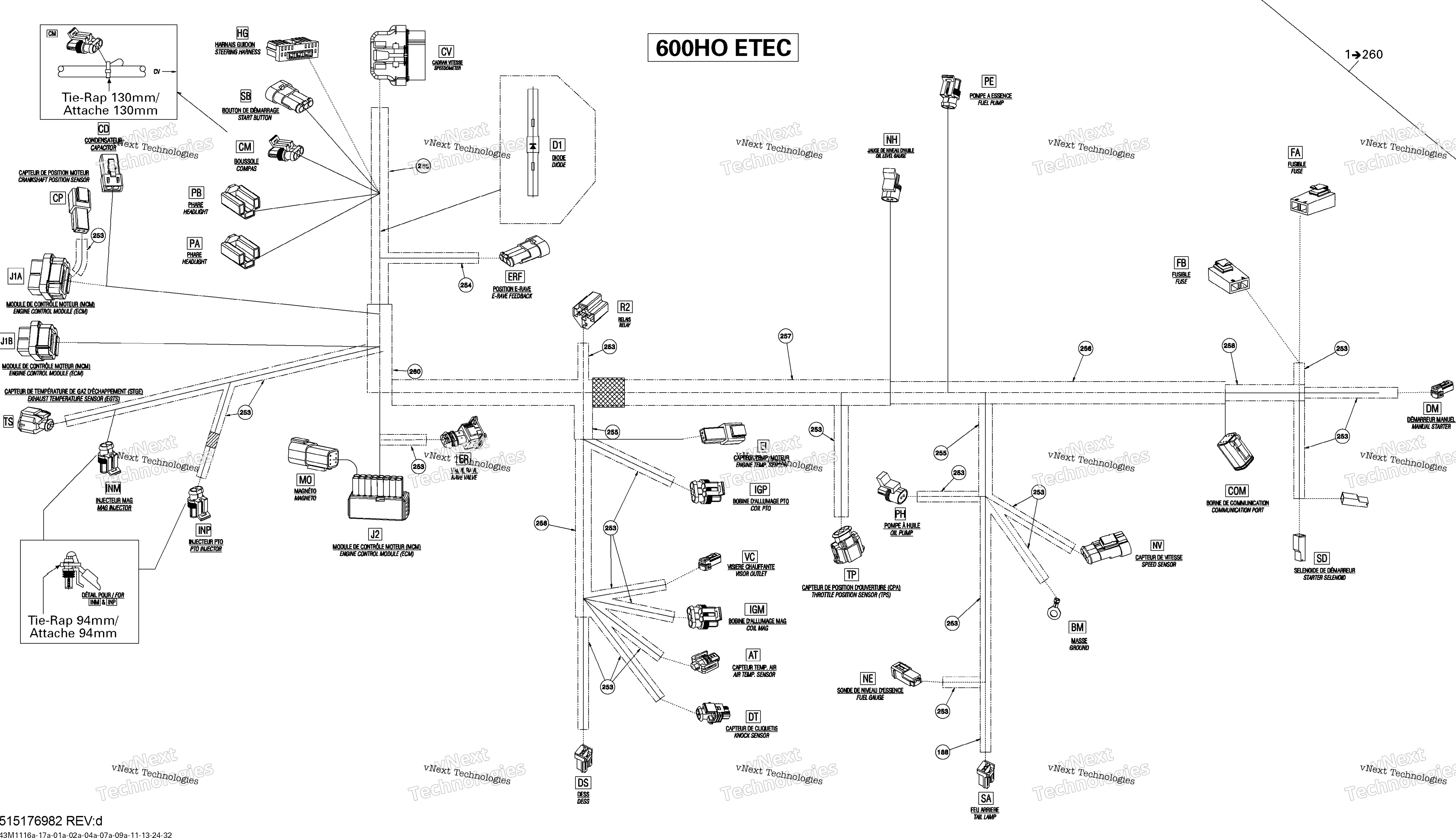 Электрооборудование Harness 600Ho Etec
