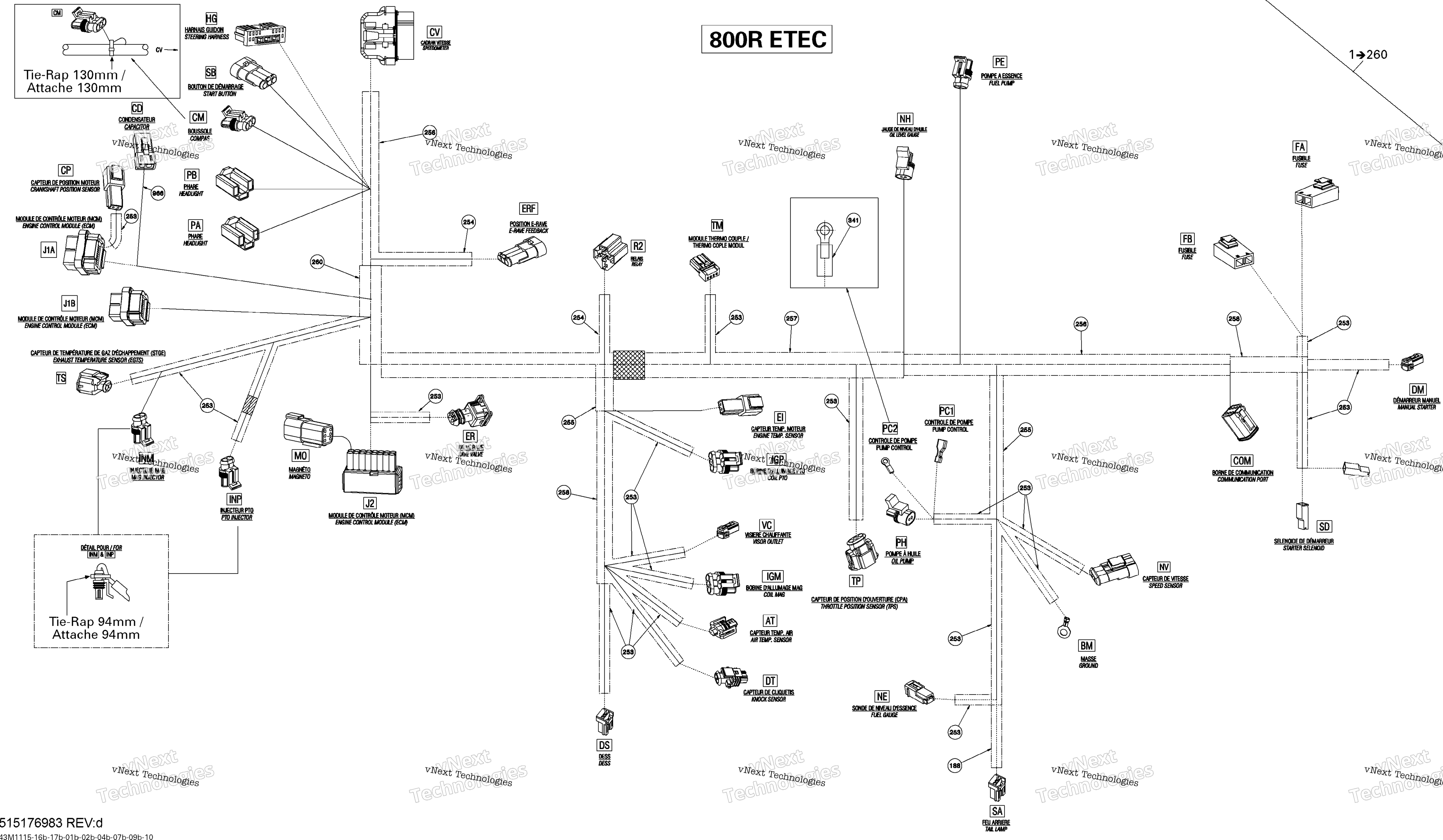 Электрооборудование Harness 800R Etec