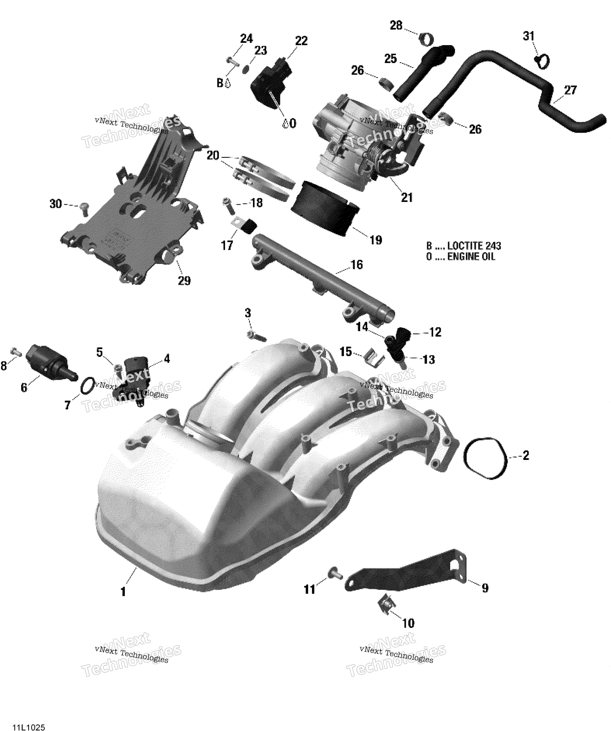 Воздушный впускной коллектор и Throttle кузов