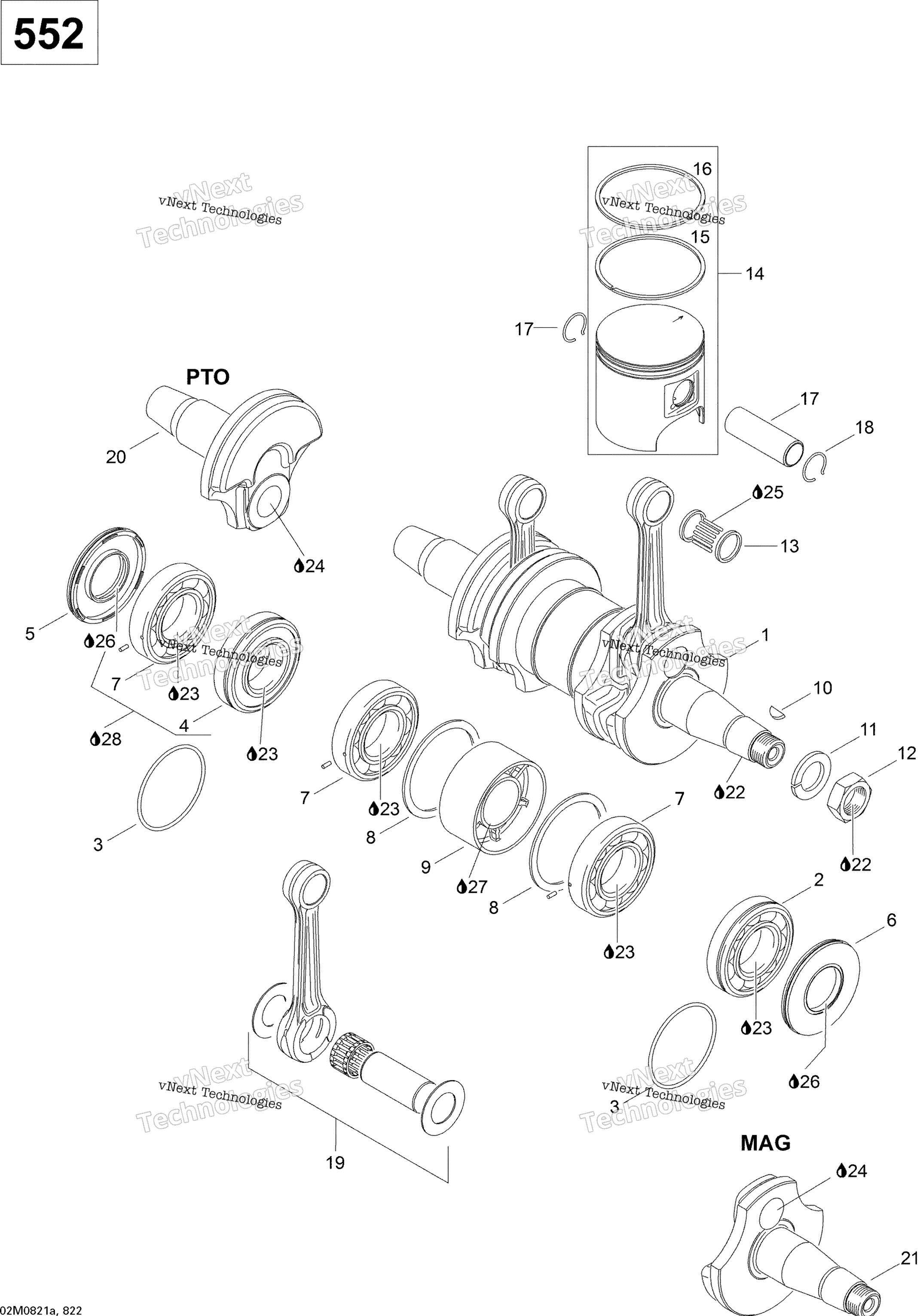 Коленчатый вал And Pistons 550F