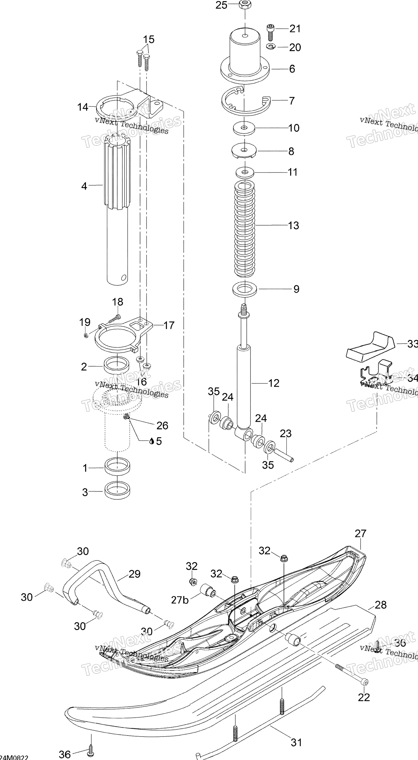 Передняя часть Suspension And Ski Swt 550F