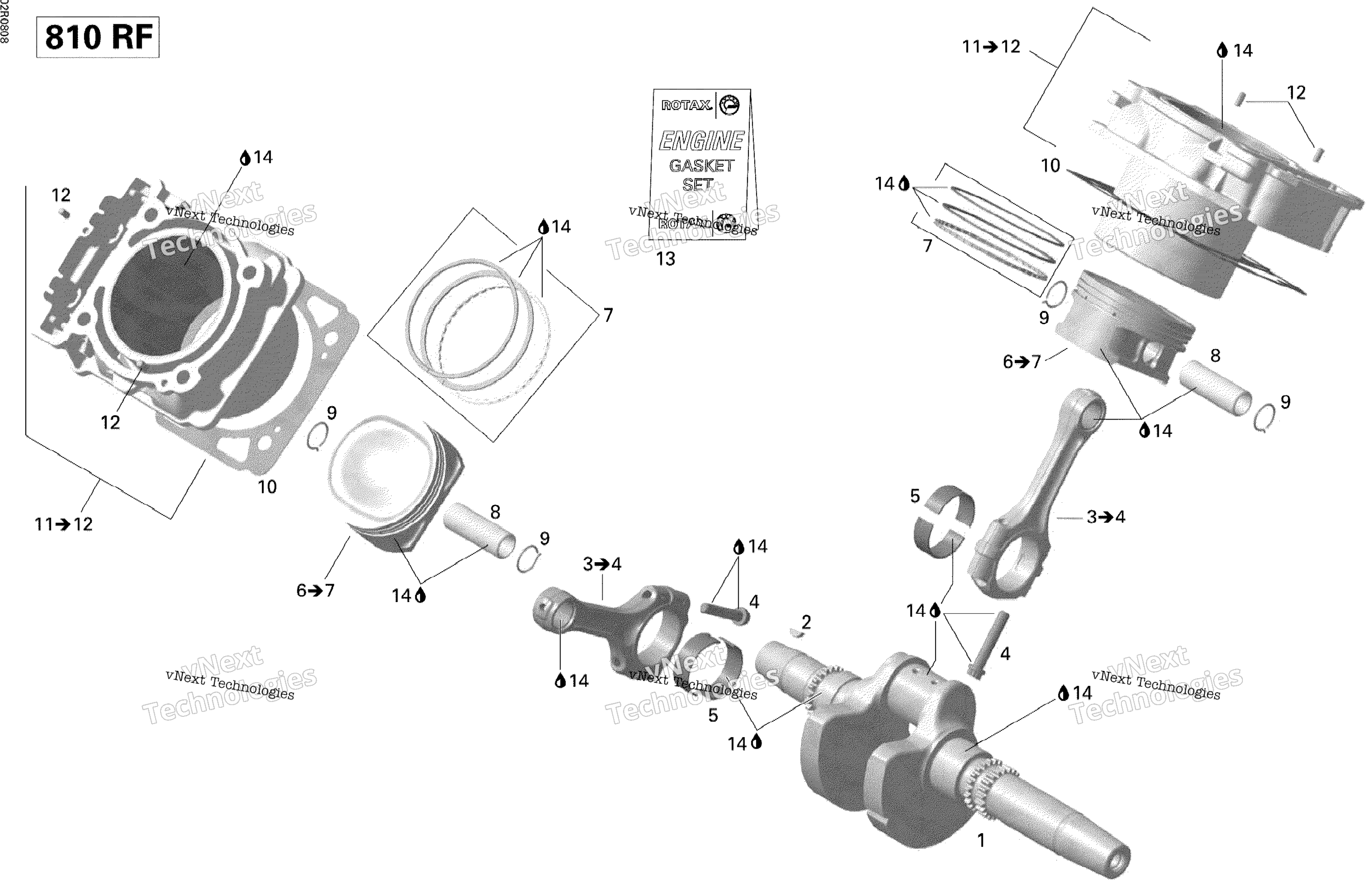 Crankshaft, поршень и цилиндр