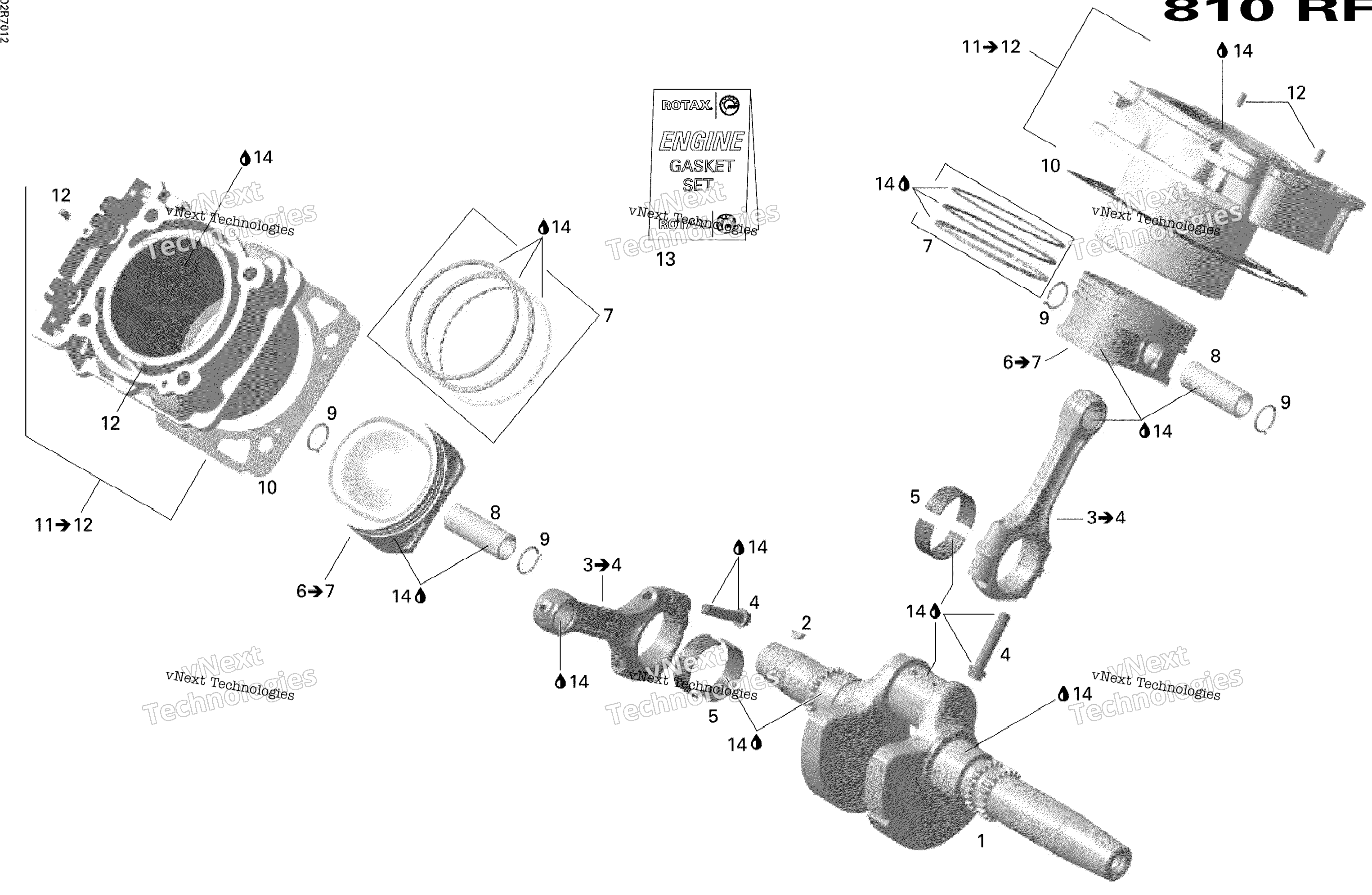 Crankshaft, поршень и цилиндр
