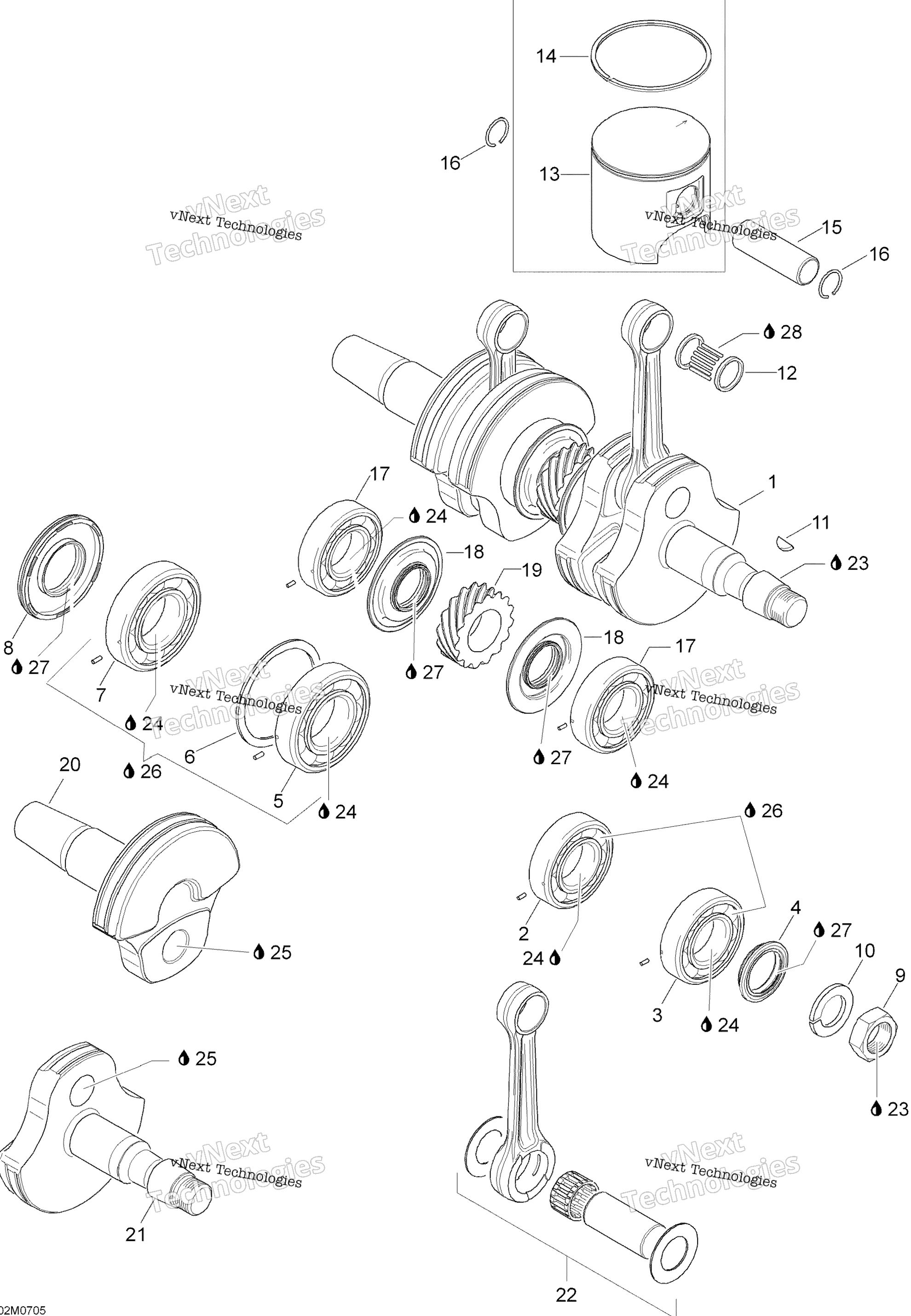 Коленчатый вал And Pistons