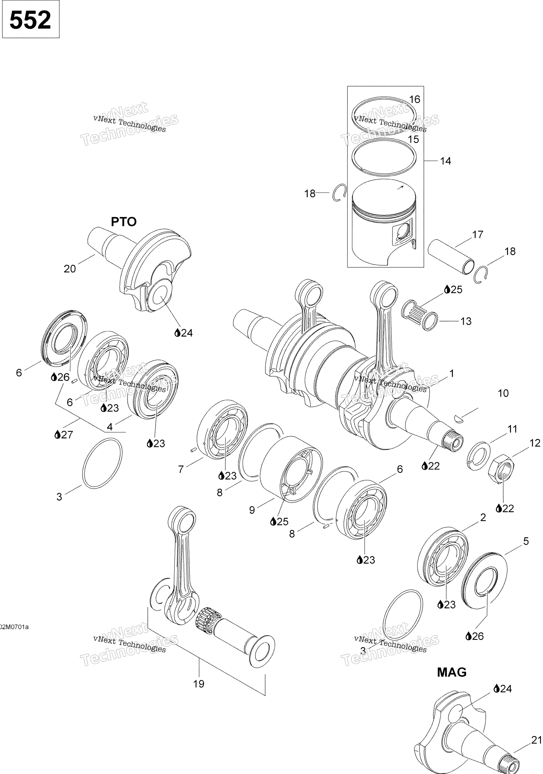 Коленчатый вал And Pistons 550F Suv