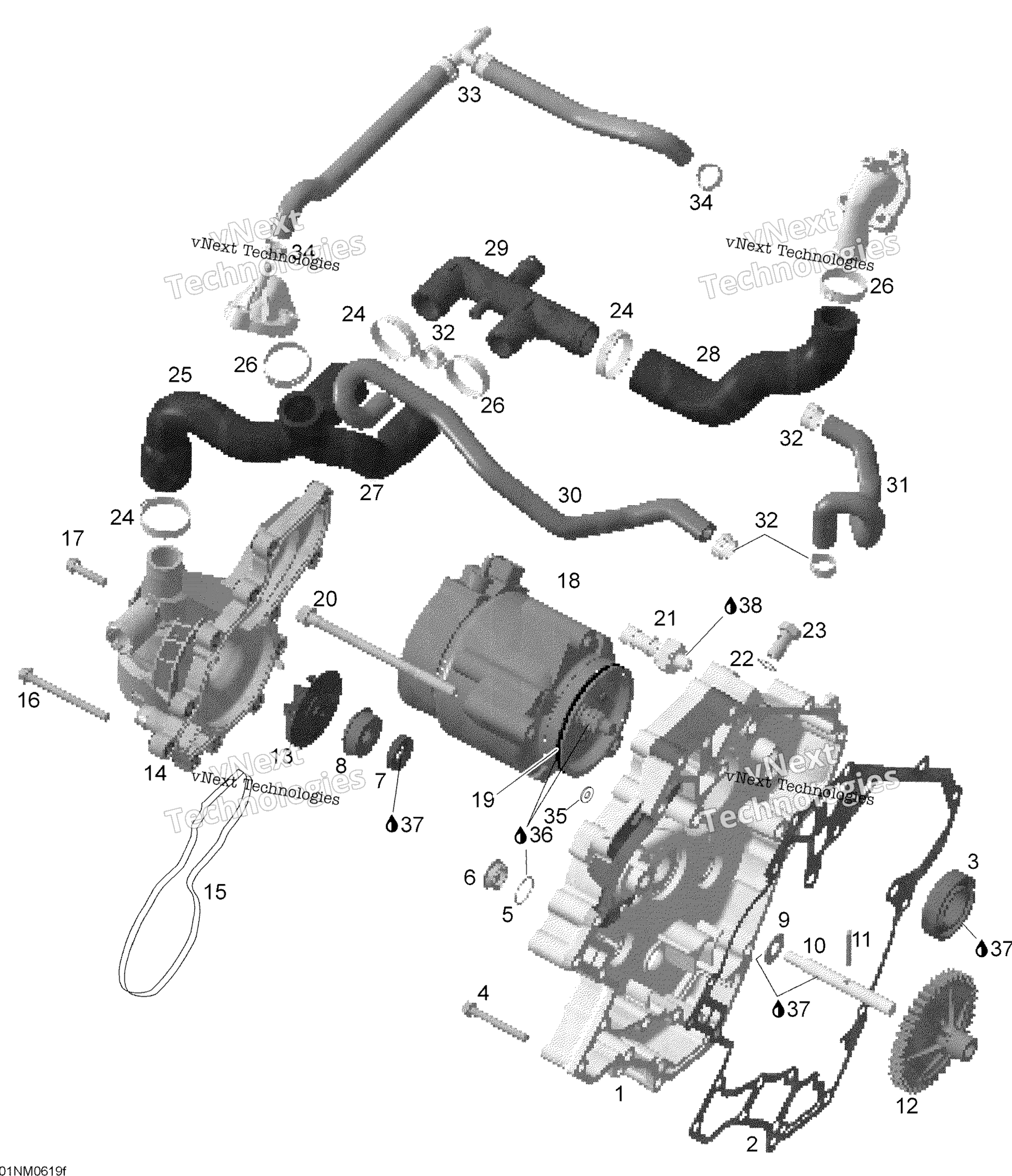 Waterpump, генератор и Ignition крышка