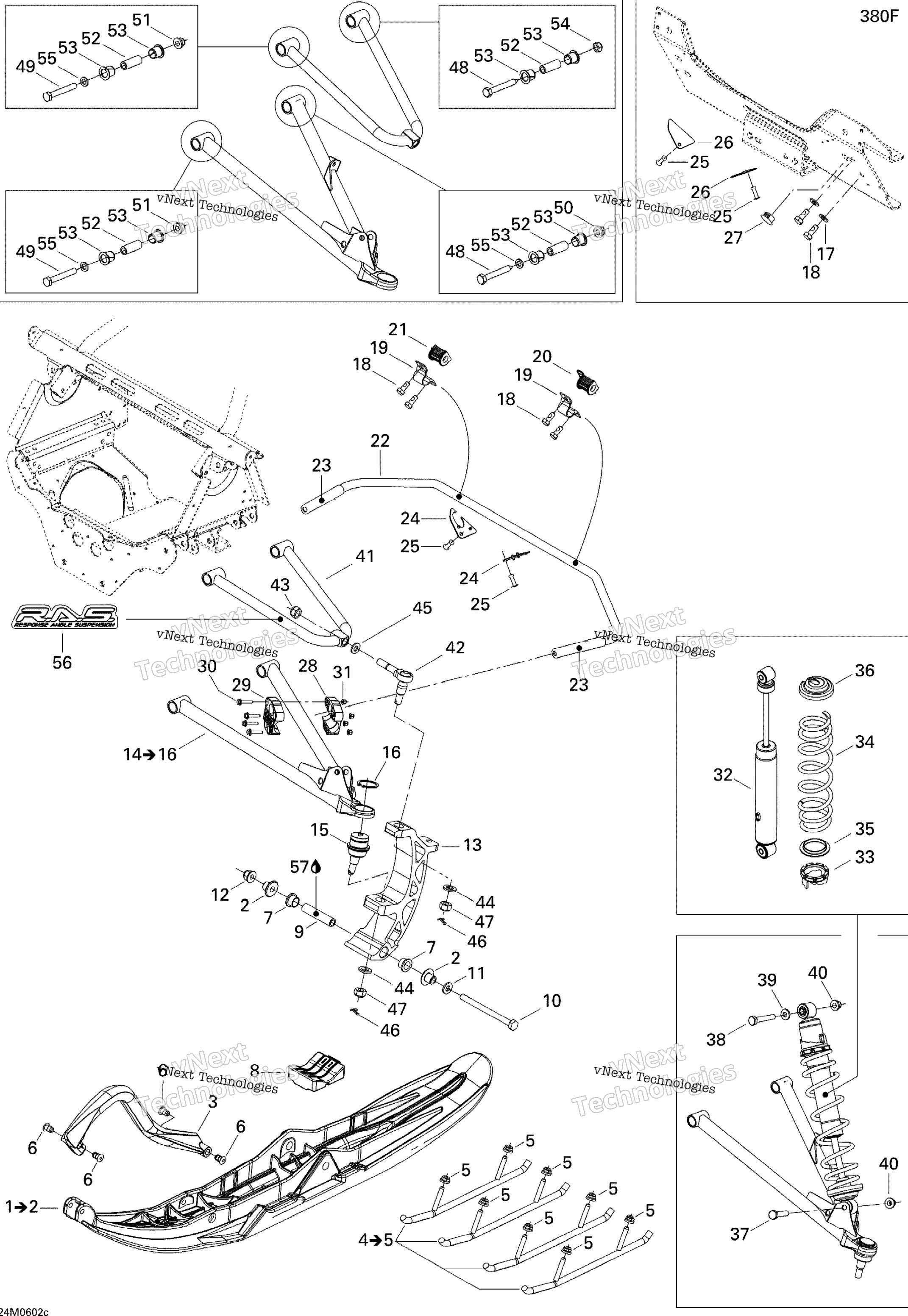Передняя часть Suspension And Ski Gsx 380F
