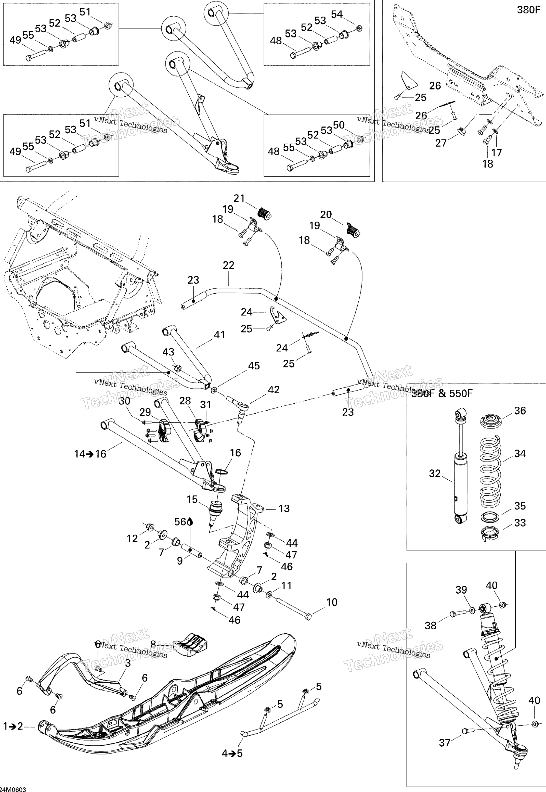 Передняя часть Suspension And Ski 550F