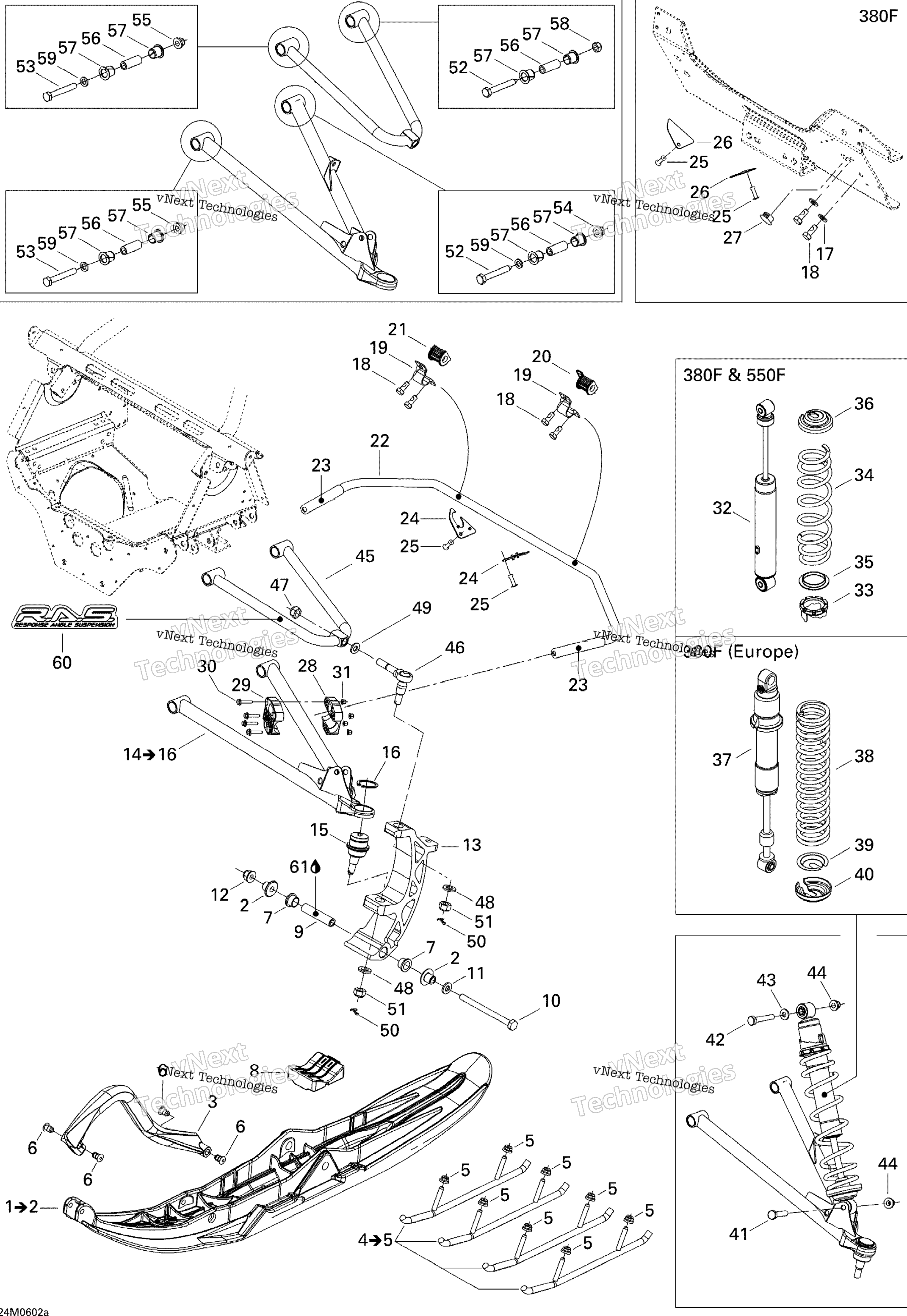 Передняя часть Suspension And Ski Mx Z 380F