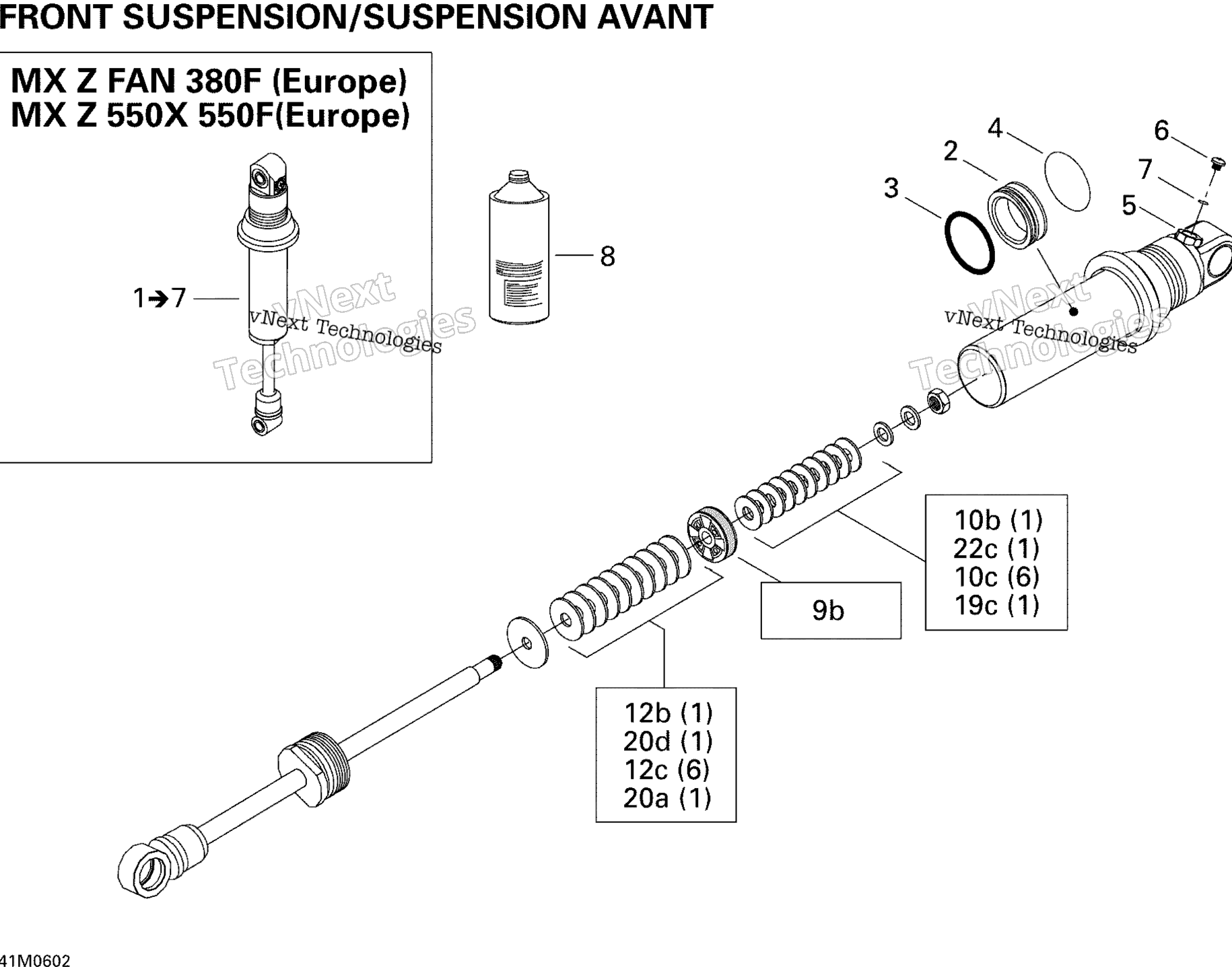 Take Apart Shock, передний Европа