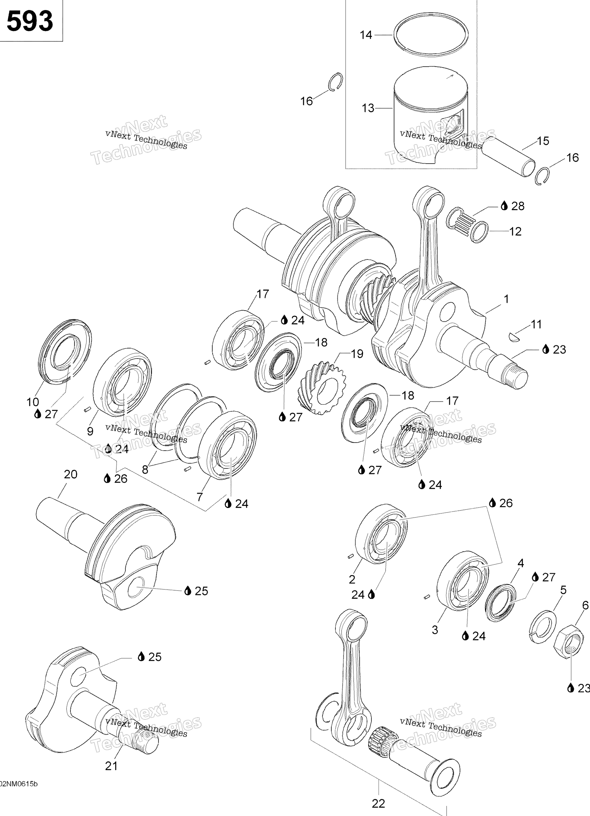 Коленчатый вал And Pistons 593