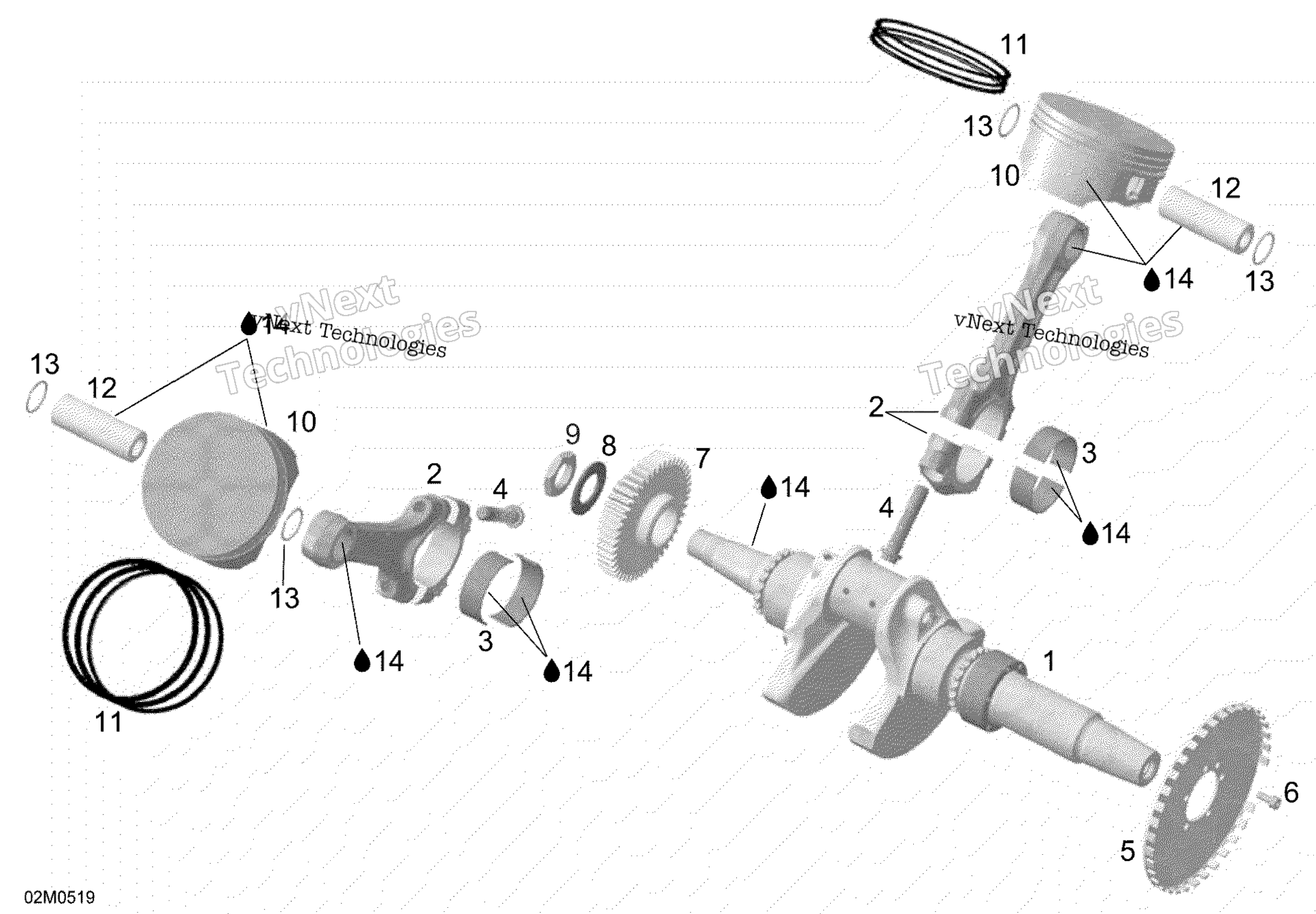 Коленчатый вал And Pistons
