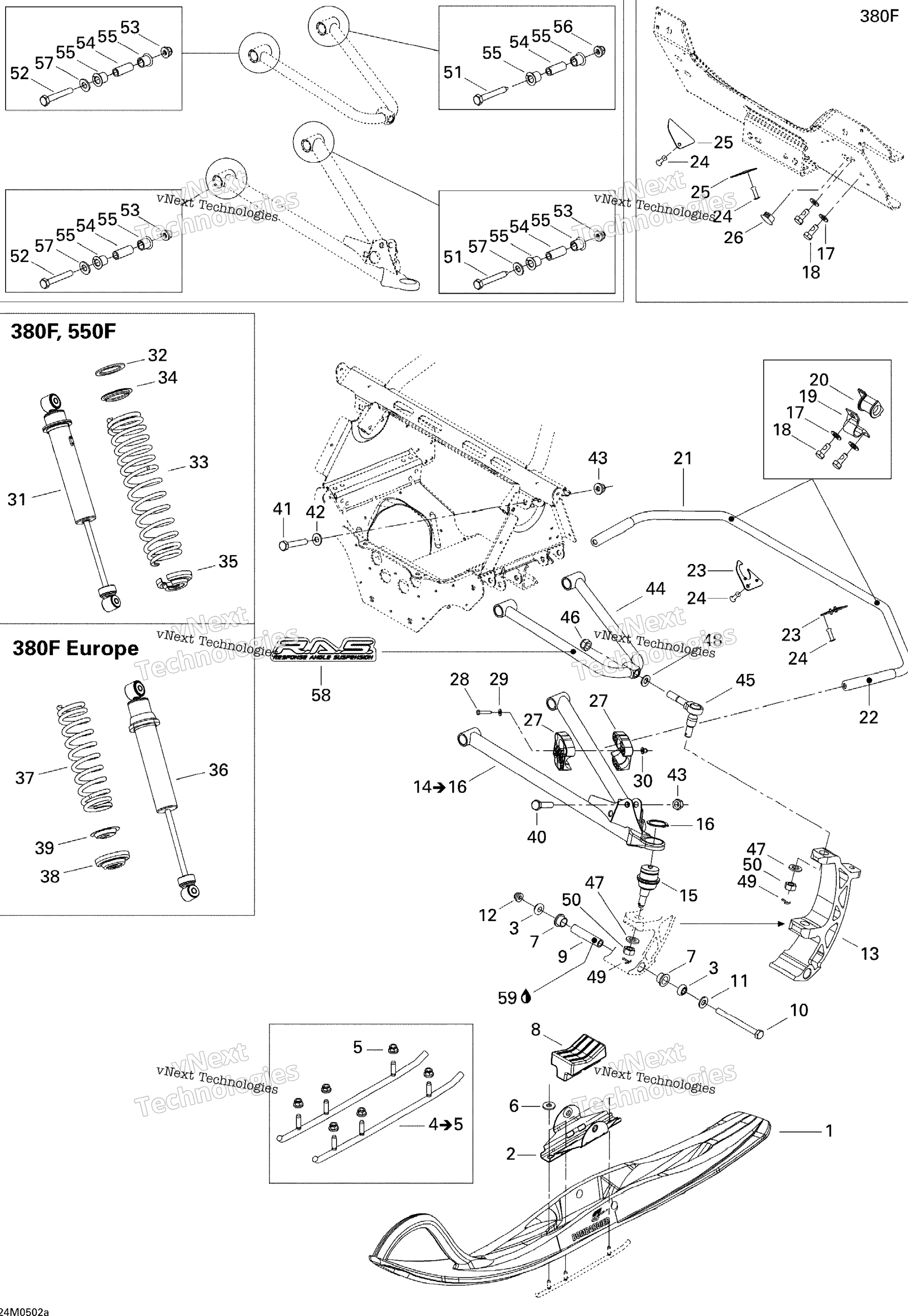 Передняя часть Suspension And Ski Mx Z 550F