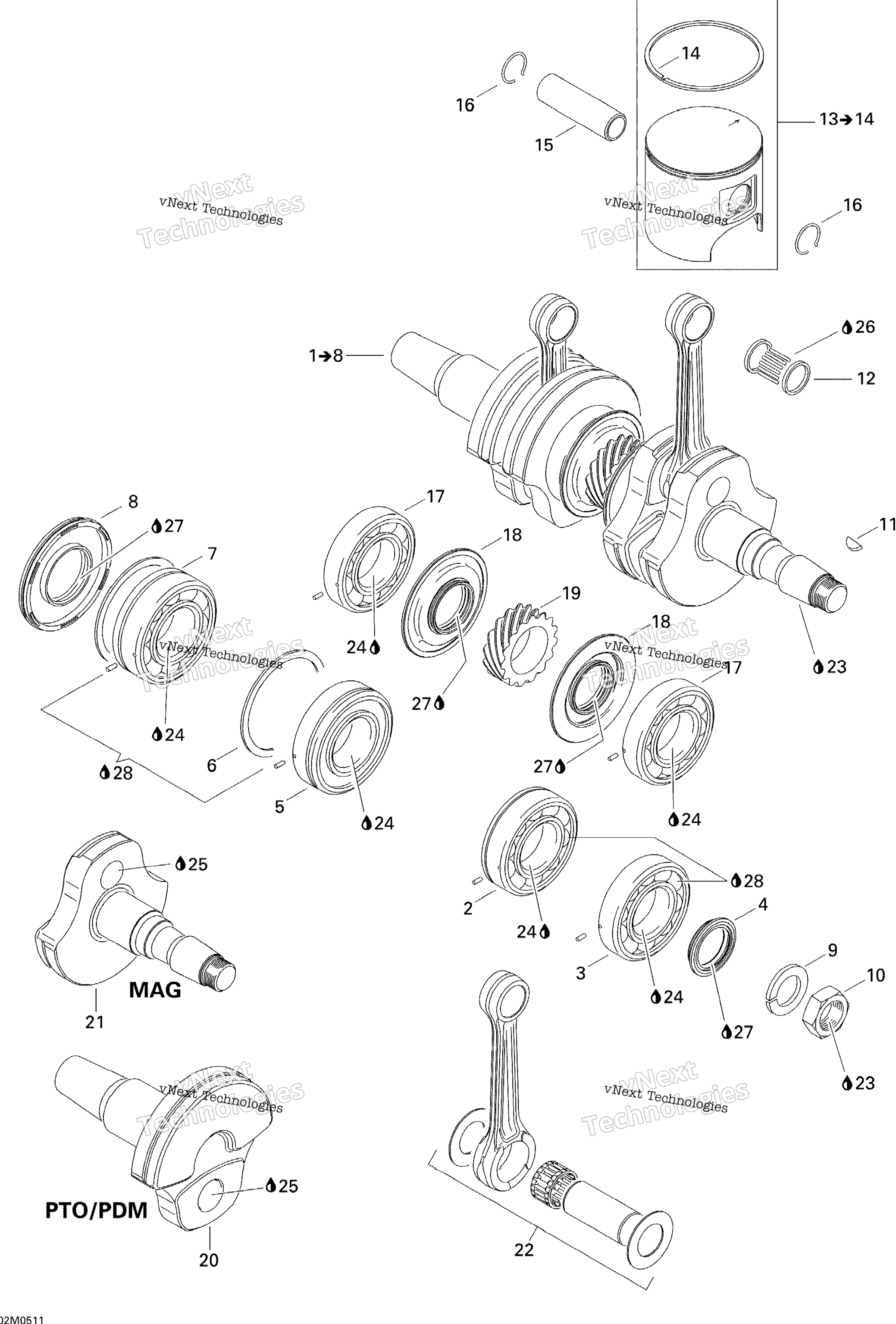 Коленчатый вал And Pistons
