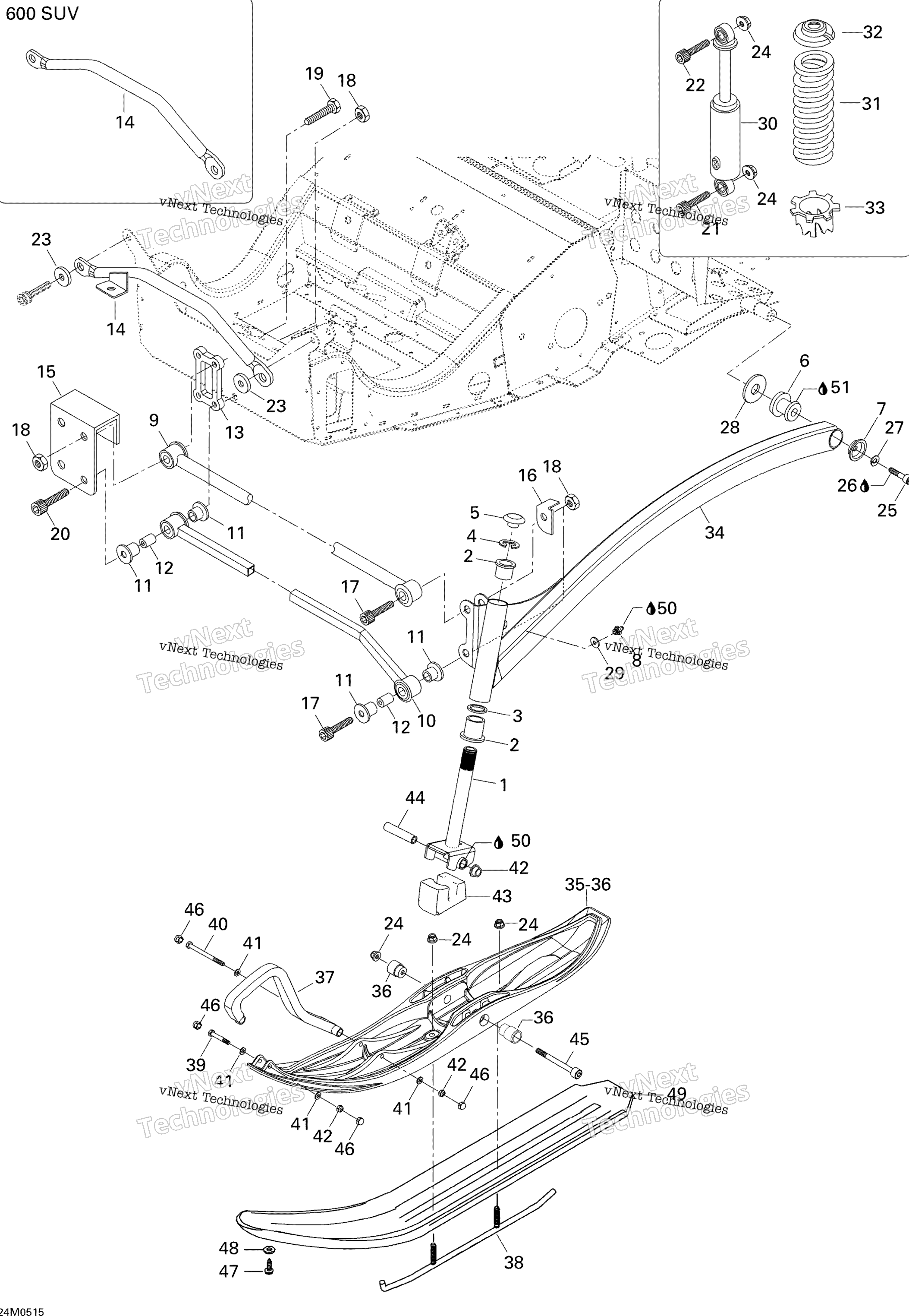 Передняя часть Suspension And Ski 550F Suv