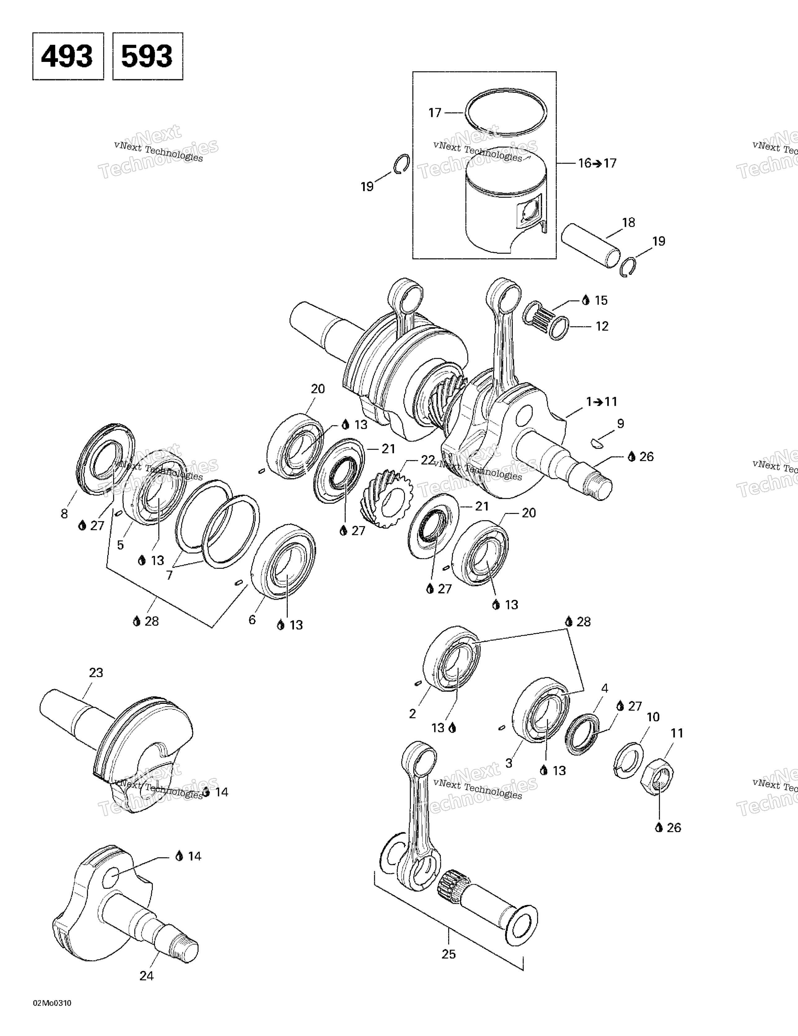 Коленчатый вал And Pistons (493)