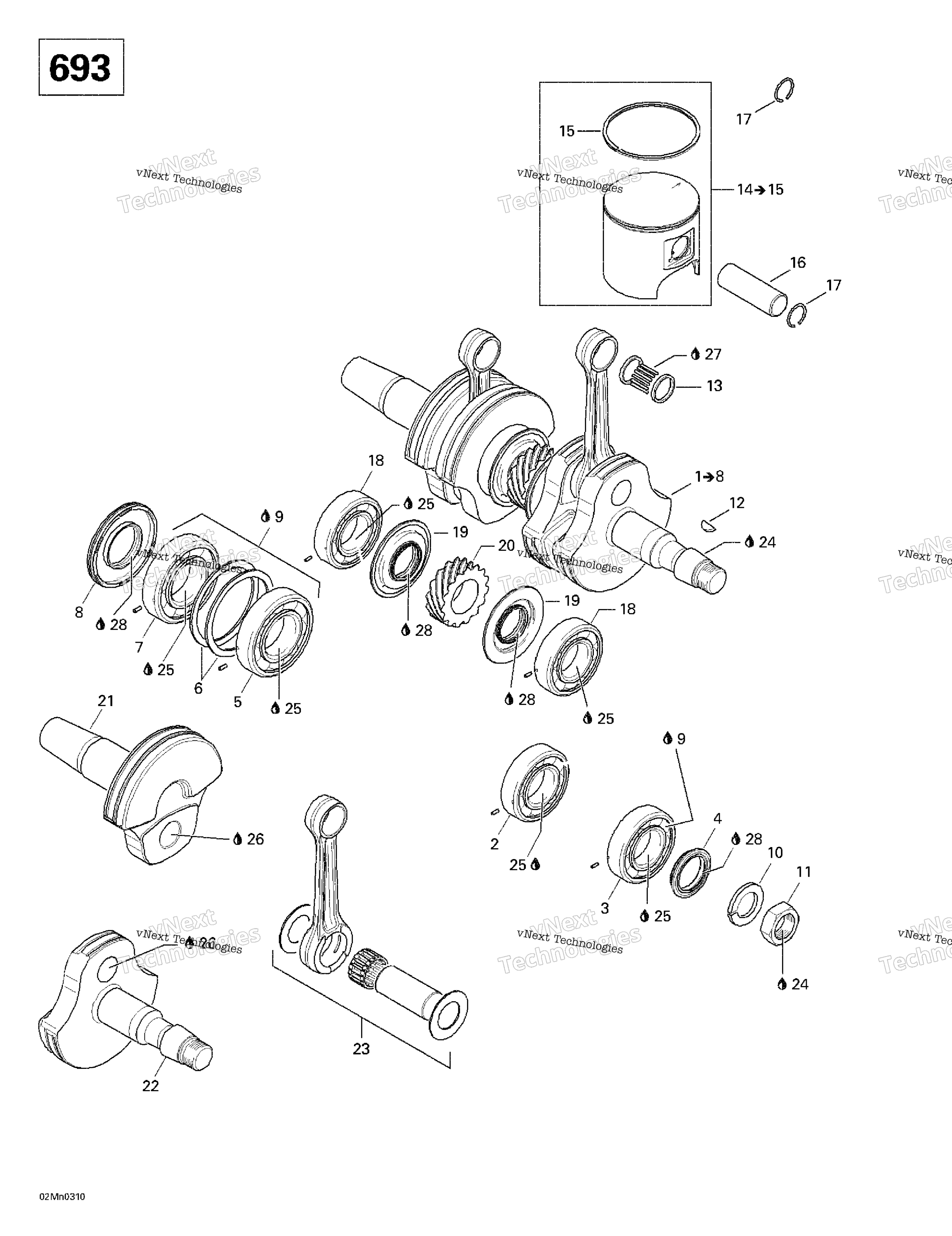 Коленчатый вал And Pistons (693)