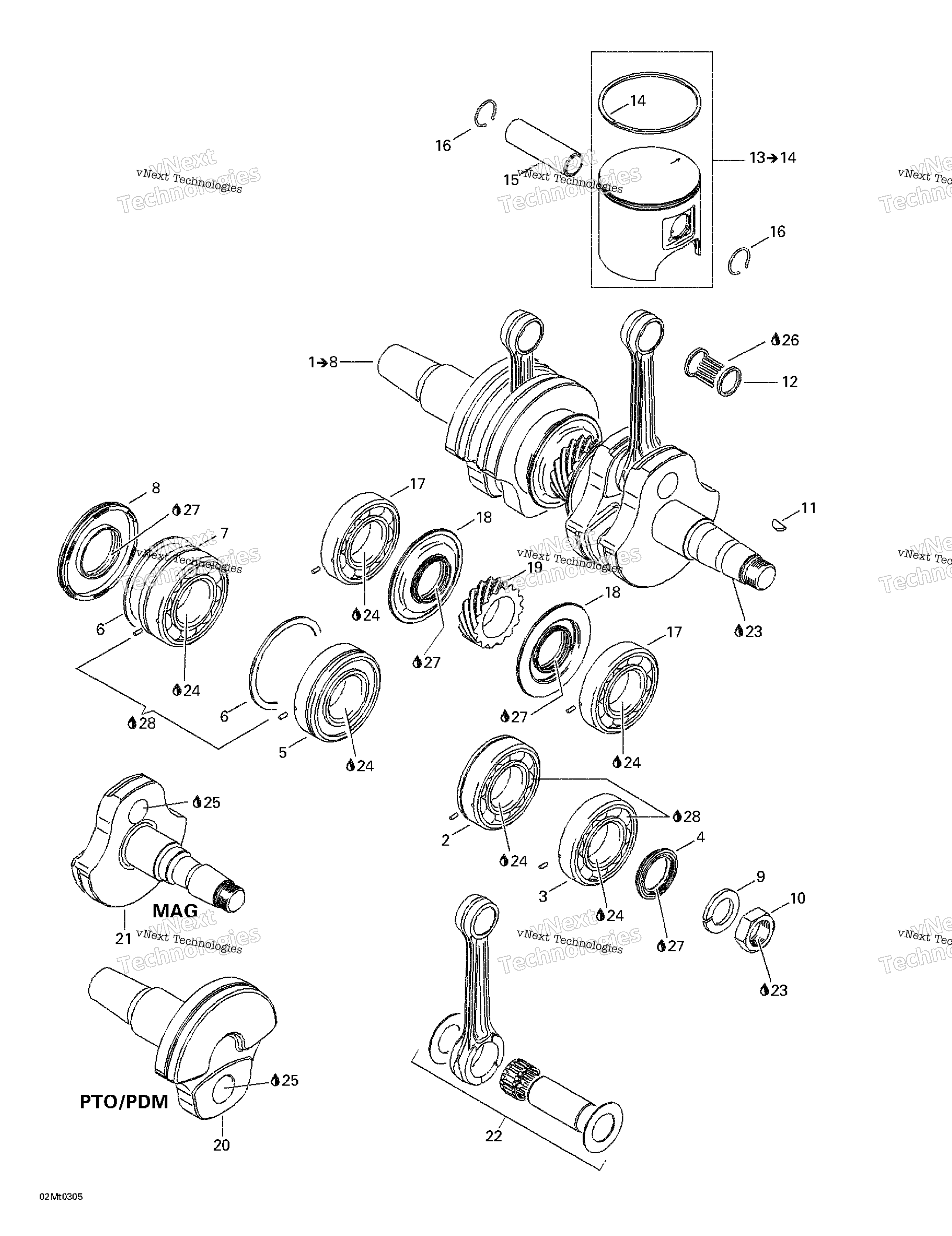 Коленчатый вал And Pistons