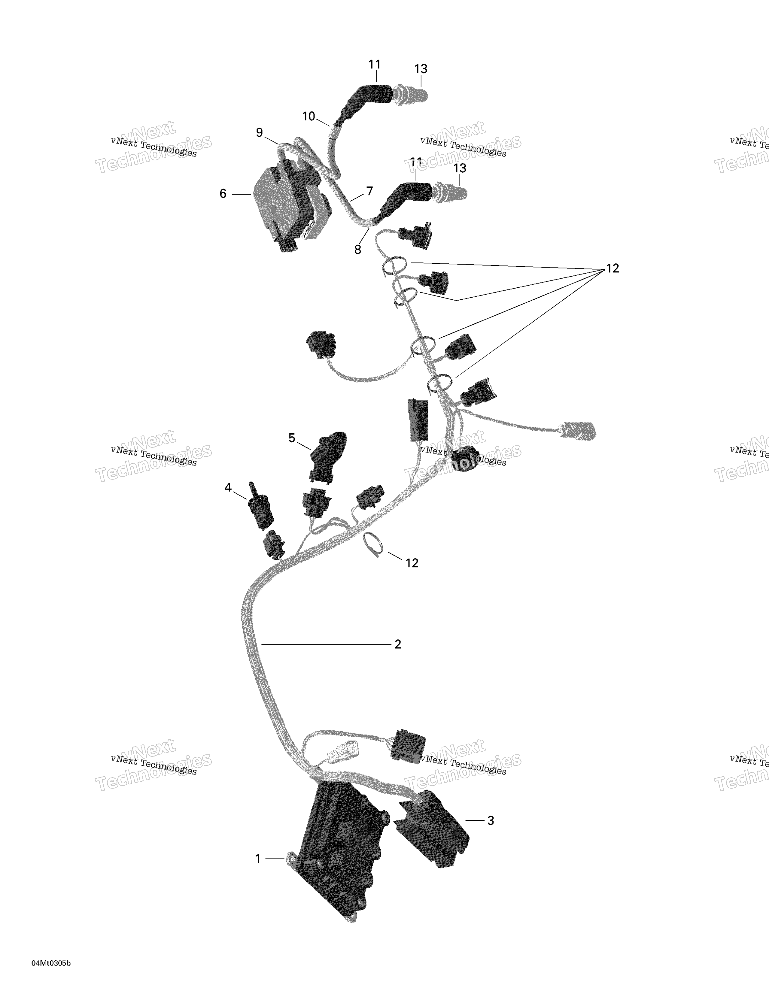 Двигатель Harness, Electronic Box, Ignition Coil