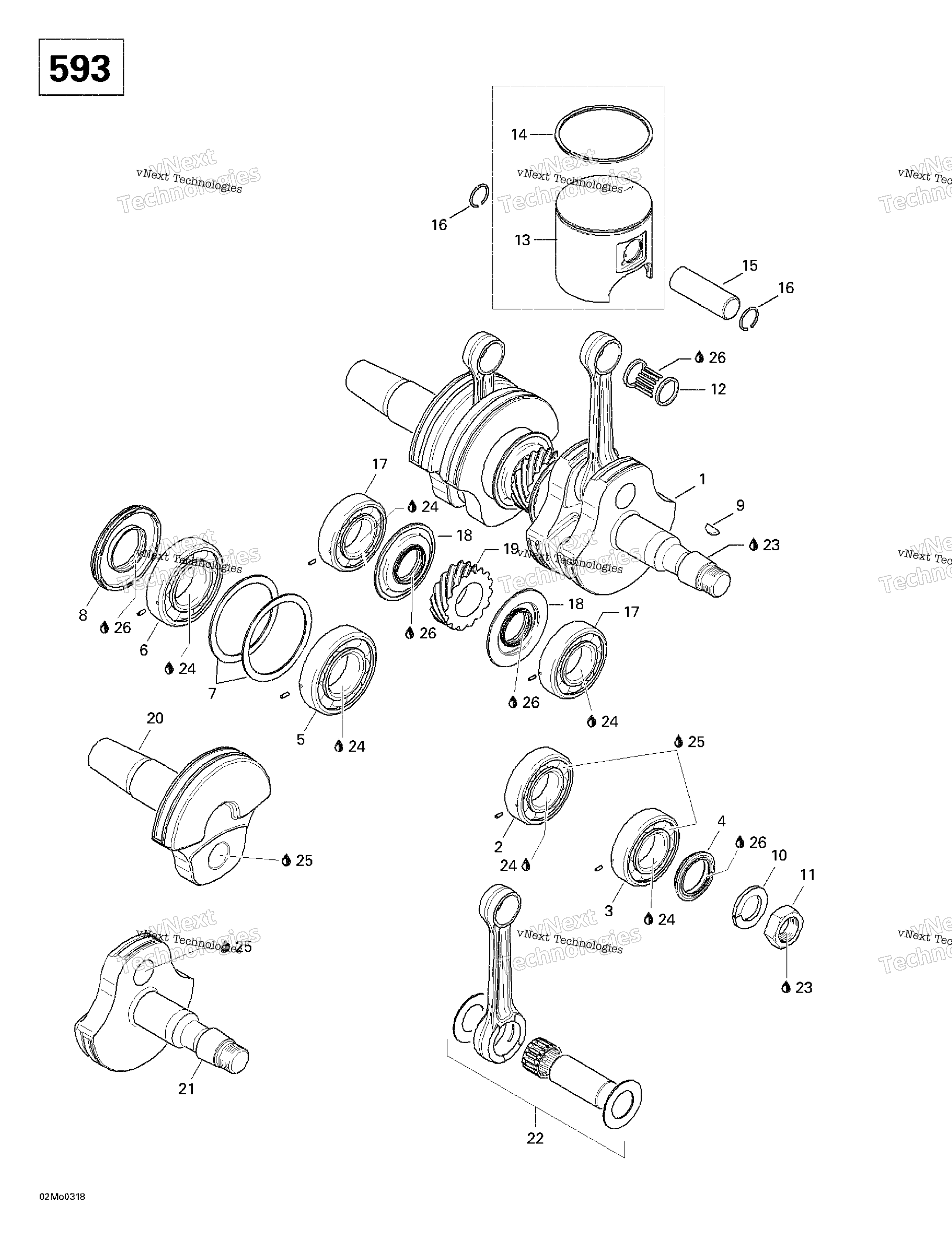 Коленчатый вал And Pistons (593)