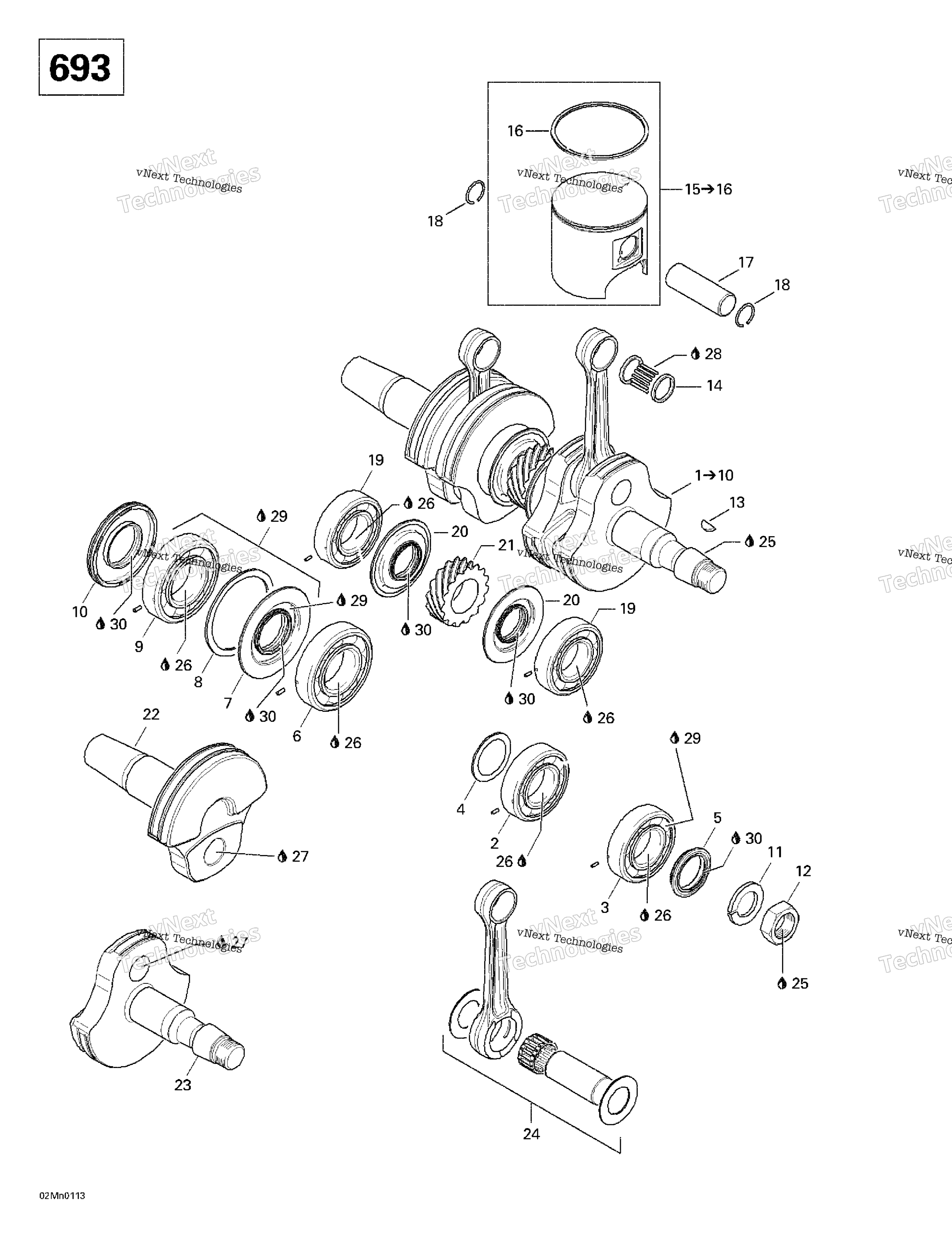 Коленчатый вал And Pistons (693)