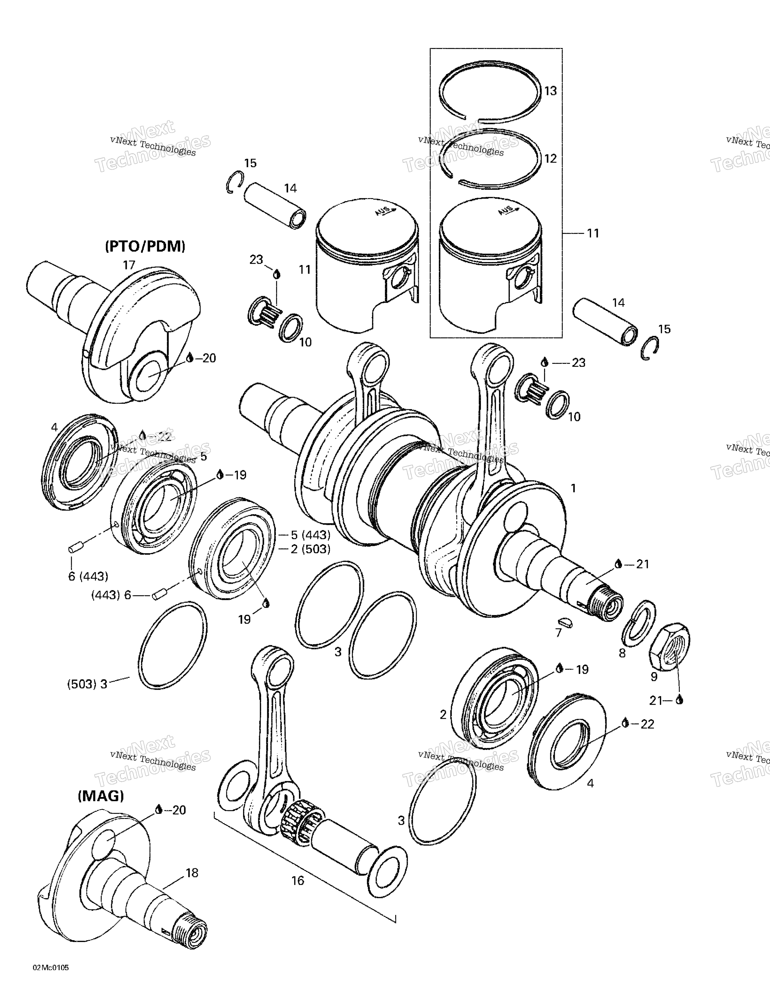 Коленчатый вал And Pistons