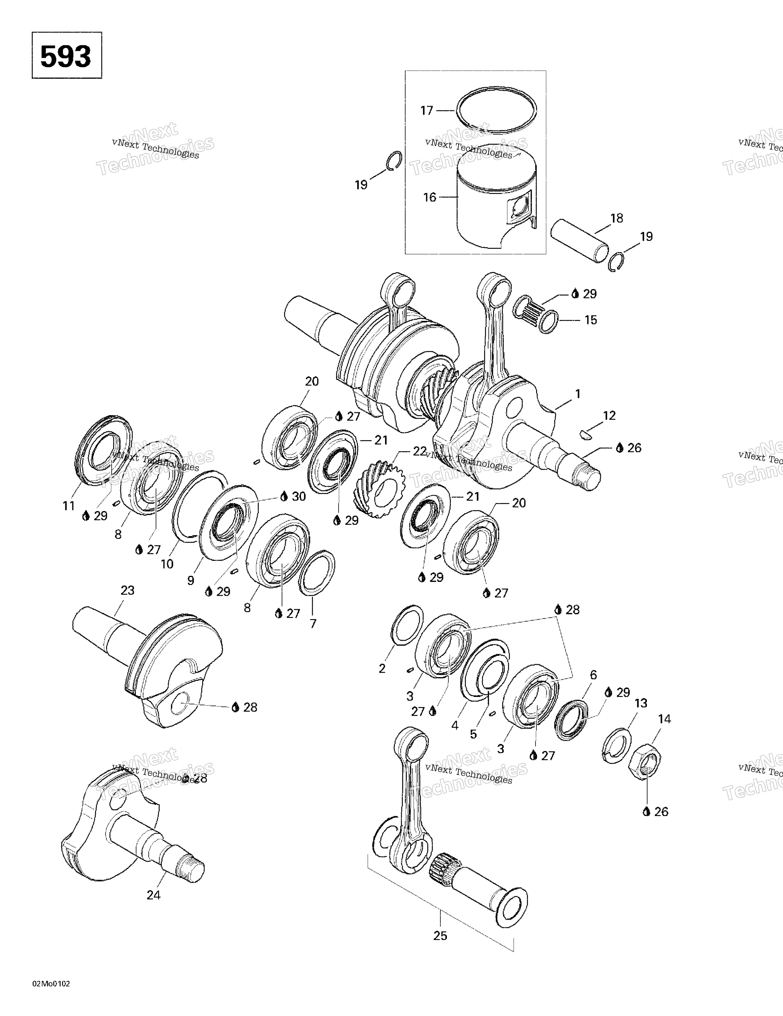 Коленчатый вал And Pistons (593)