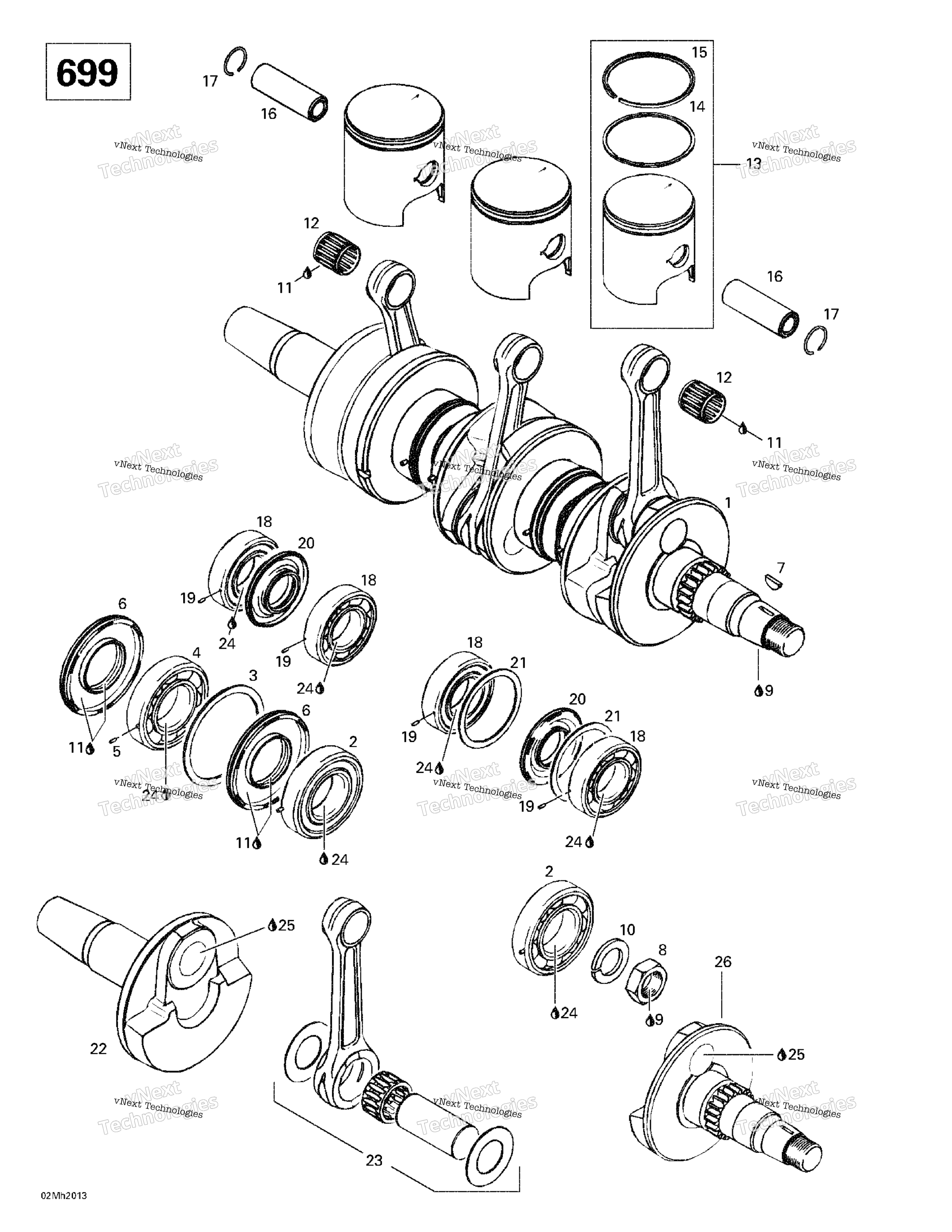 Коленчатый вал And Pistons